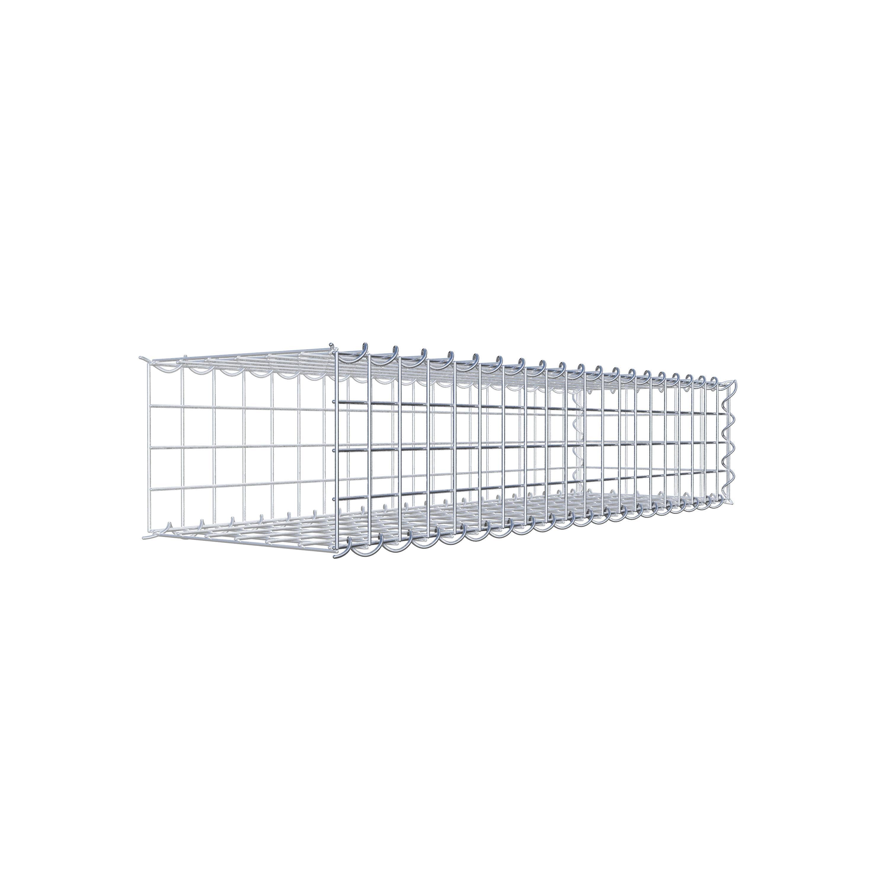 Gavión complementario tipo 2 100 cm x 20 cm x 30 cm (L x A x P), malla 5 cm x 5 cm, espiral