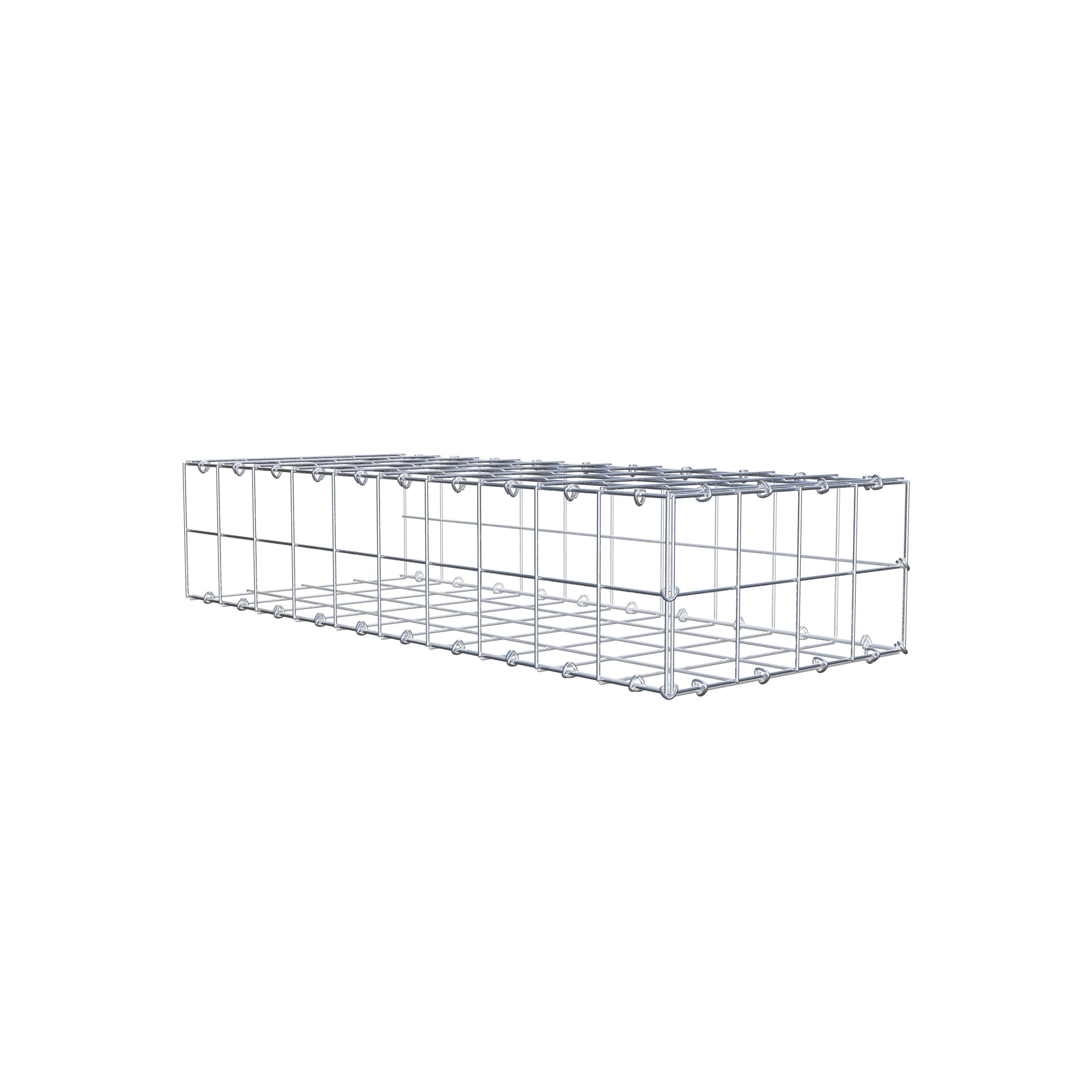 Monteret gabion type 2 100 cm x 20 cm x 40 cm (L x H x D), maskestørrelse 10 cm x 10 cm, C-ring