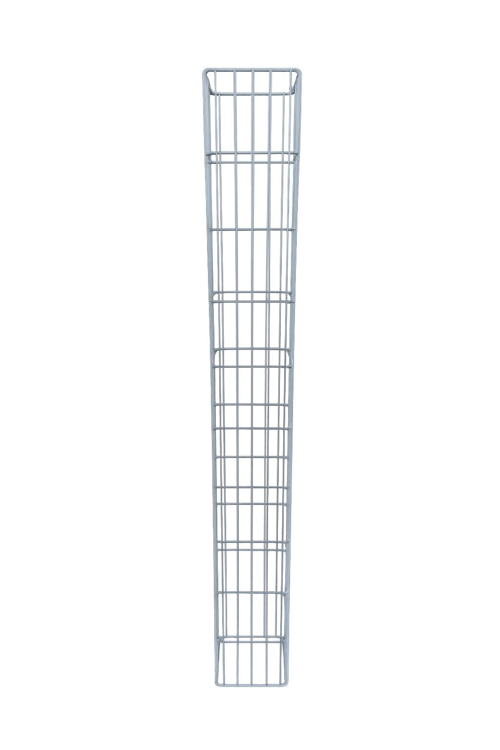 Colonna rettangolare in gabbione zincato a caldo, 27,3 cm x 27,3 cm, 200 cm di altezza, MW 5 cm x 20 cm, filo 8/6 mm