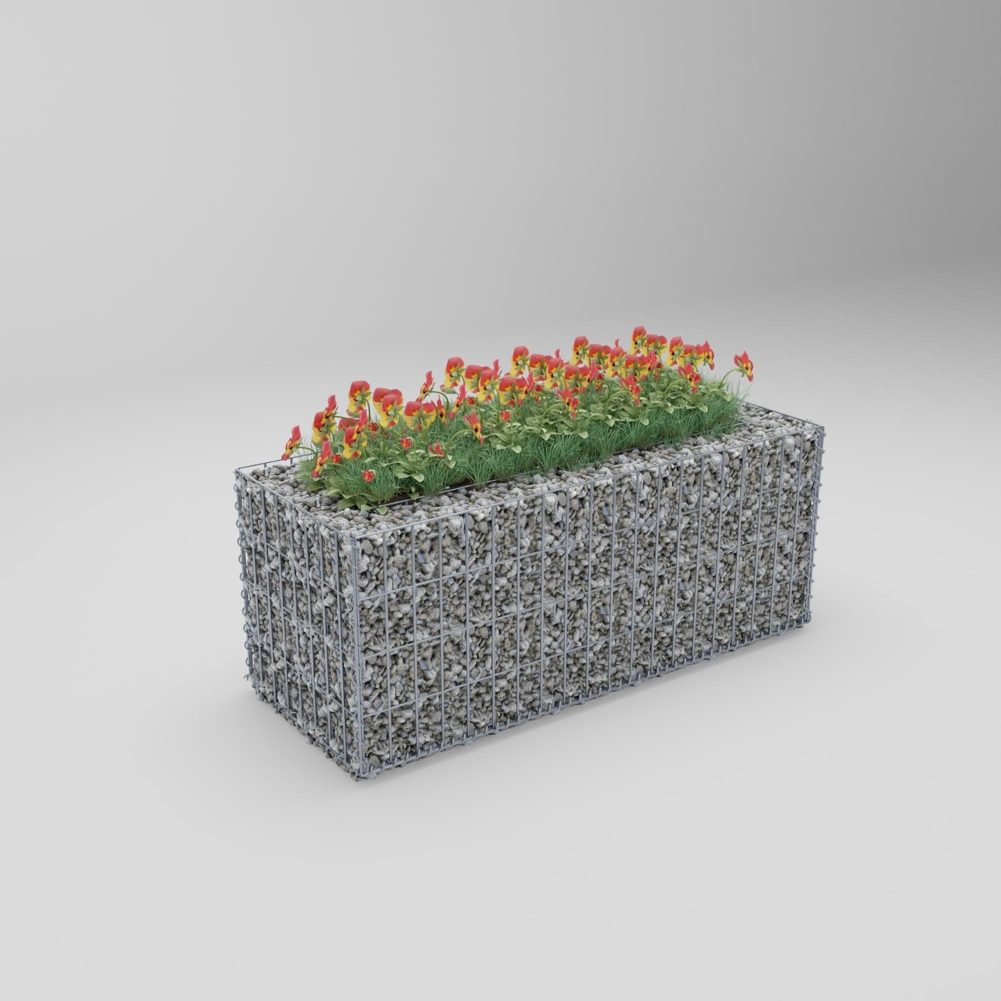 Raised bed square 100 cm x 40 cm x 40 cm (L x H x D), mesh size 5 x 10 cm, wall thickness 10 cm