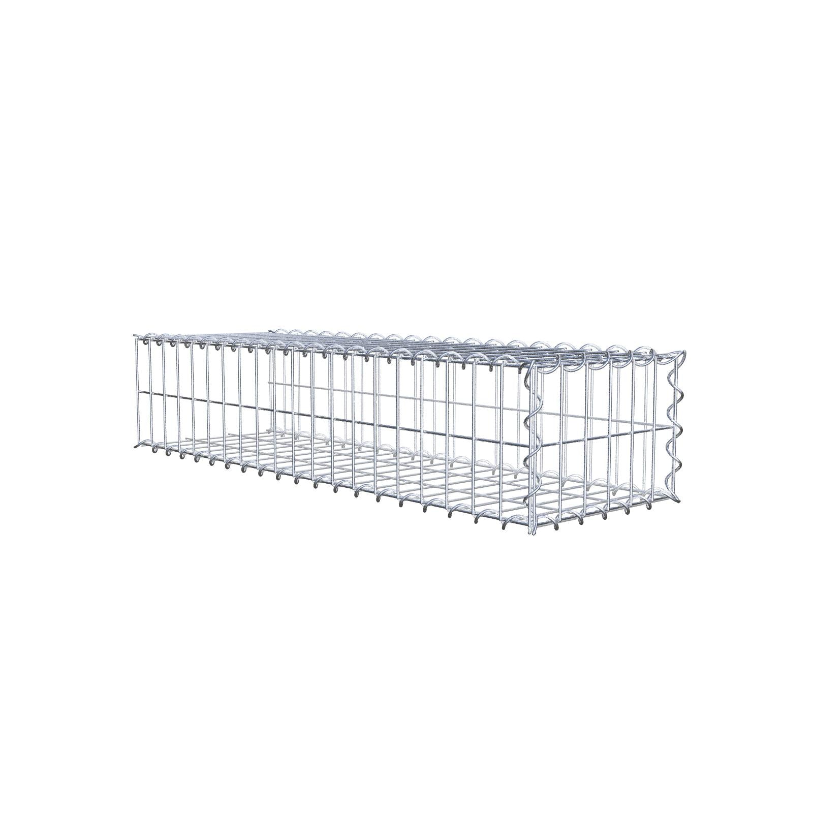 Udvokset gabion type 2 100 cm x 20 cm x 30 cm (L x H x D), maskestørrelse 5 cm x 10 cm, spiral