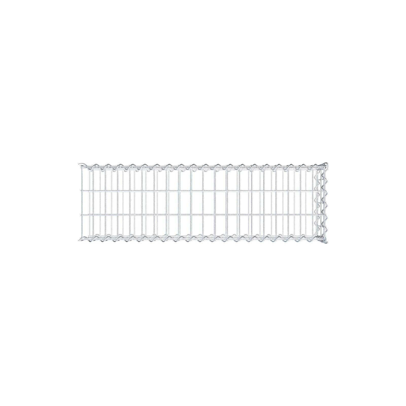 Udvokset gabion type 2 100 cm x 20 cm x 30 cm (L x H x D), maskestørrelse 5 cm x 10 cm, spiral