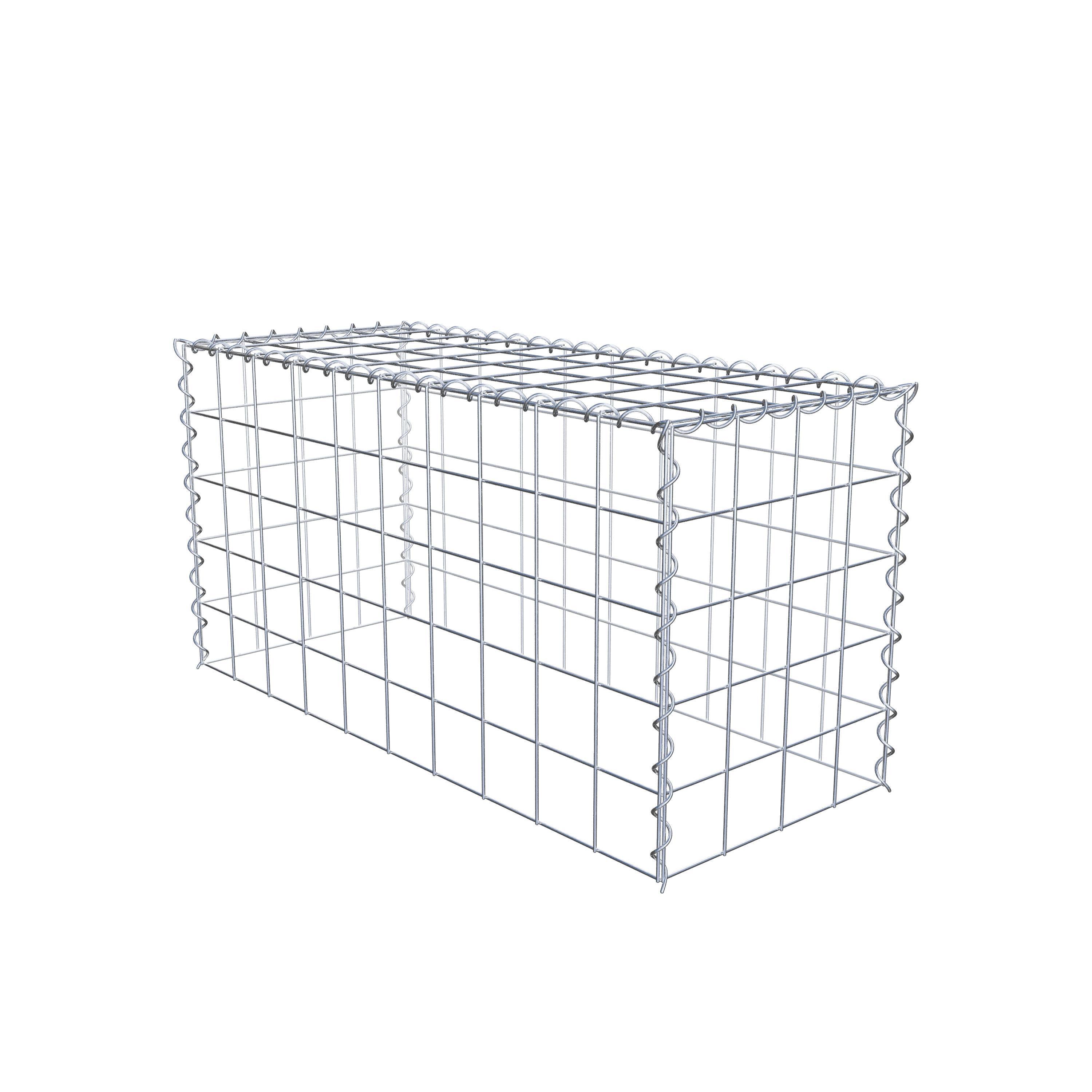 Opvokset gabion type 3 100 cm x 50 cm x 40 cm (L x H x D), maskestørrelse 10 cm x 10 cm, spiral