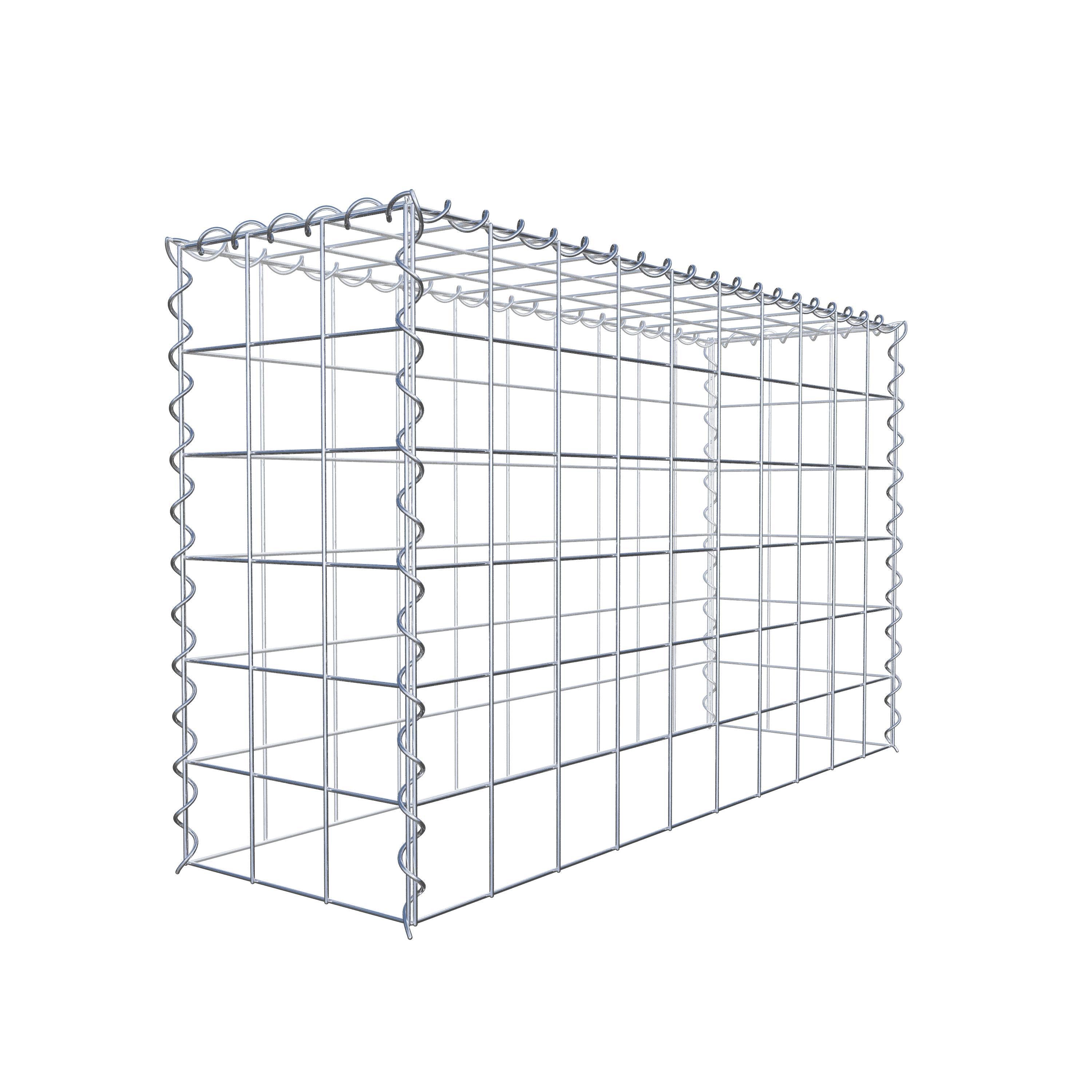 Aangegroeide schanskorf type 3 100 cm x 60 cm x 30 cm (L x H x D), maaswijdte 10 cm x 10 cm, spiraal