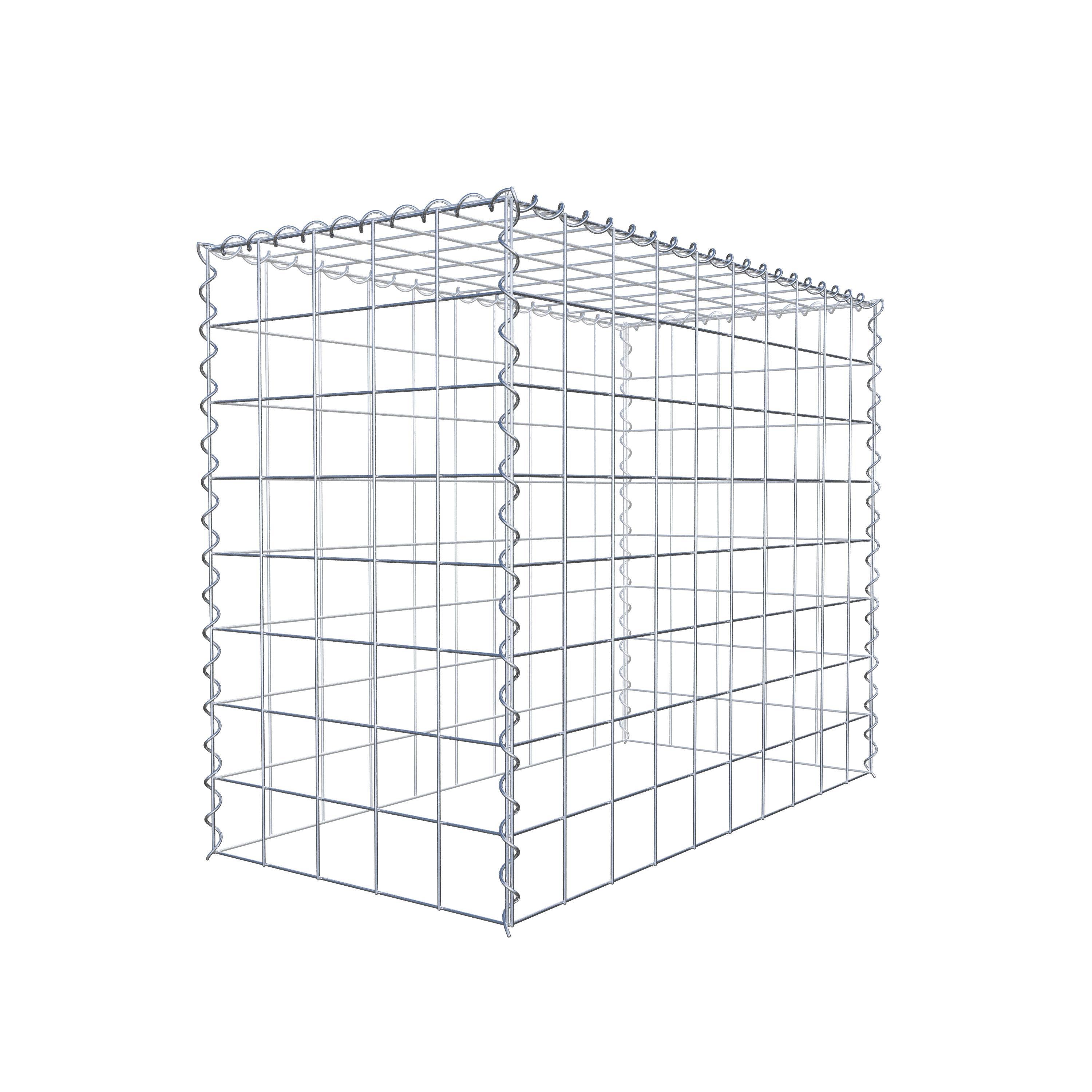 Opvokset gabion type 3 100 cm x 80 cm x 50 cm (L x H x D), maskestørrelse 10 cm x 10 cm, spiral