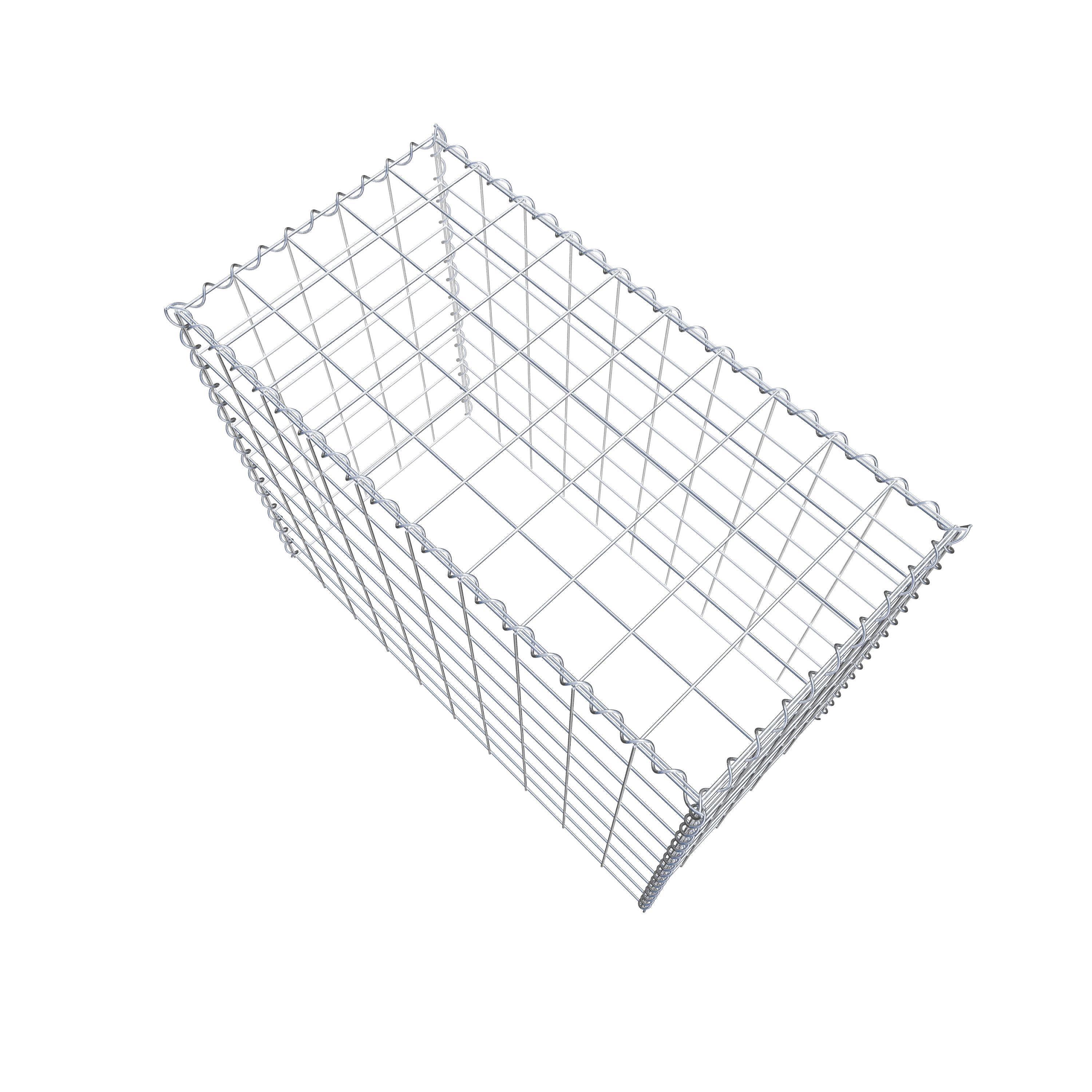 Opvokset gabion type 3 100 cm x 80 cm x 50 cm (L x H x D), maskestørrelse 10 cm x 10 cm, spiral