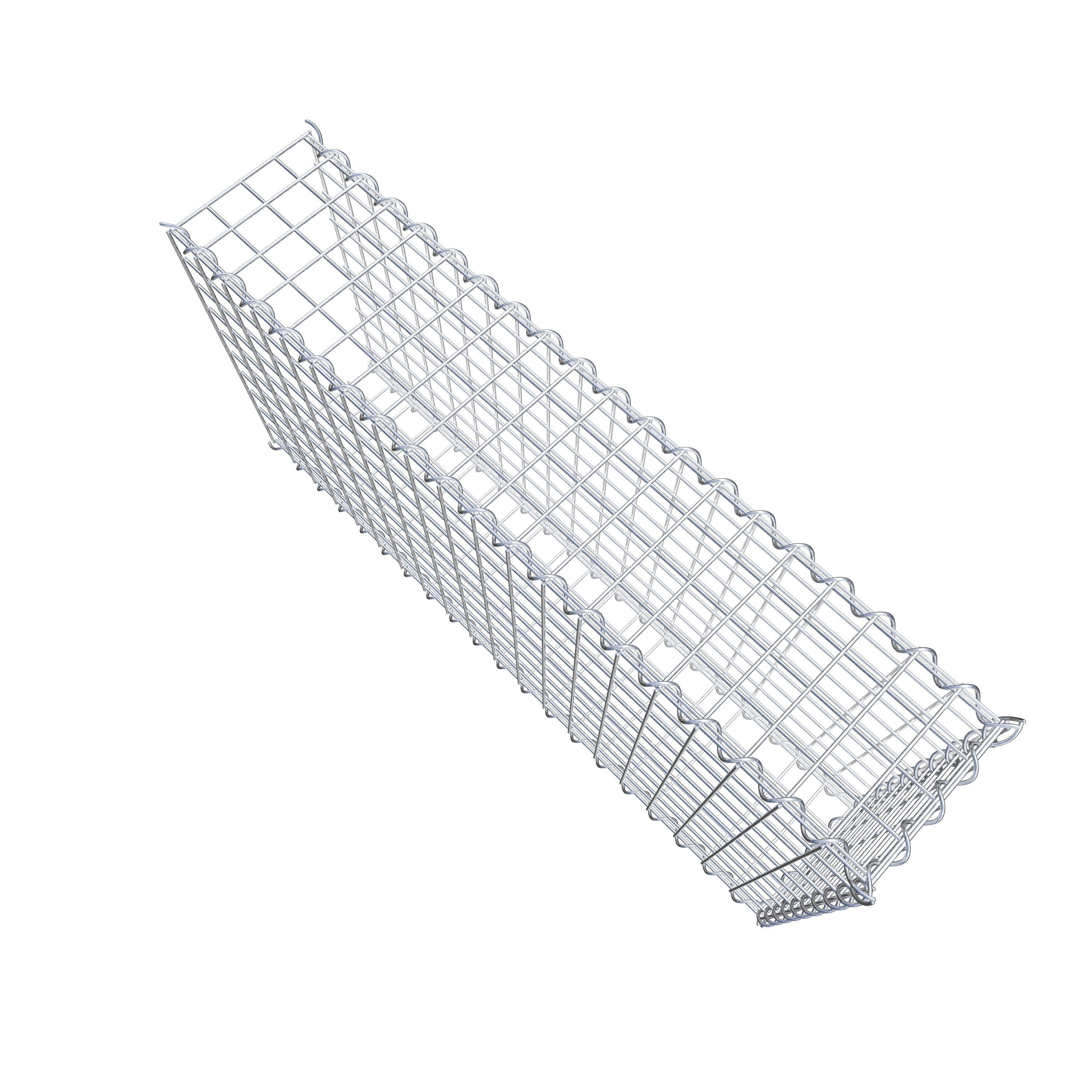 Opvokset gabion type 2 100 cm x 50 cm x 20 cm (L x H x D), maskestørrelse 5 cm x 5 cm, spiral