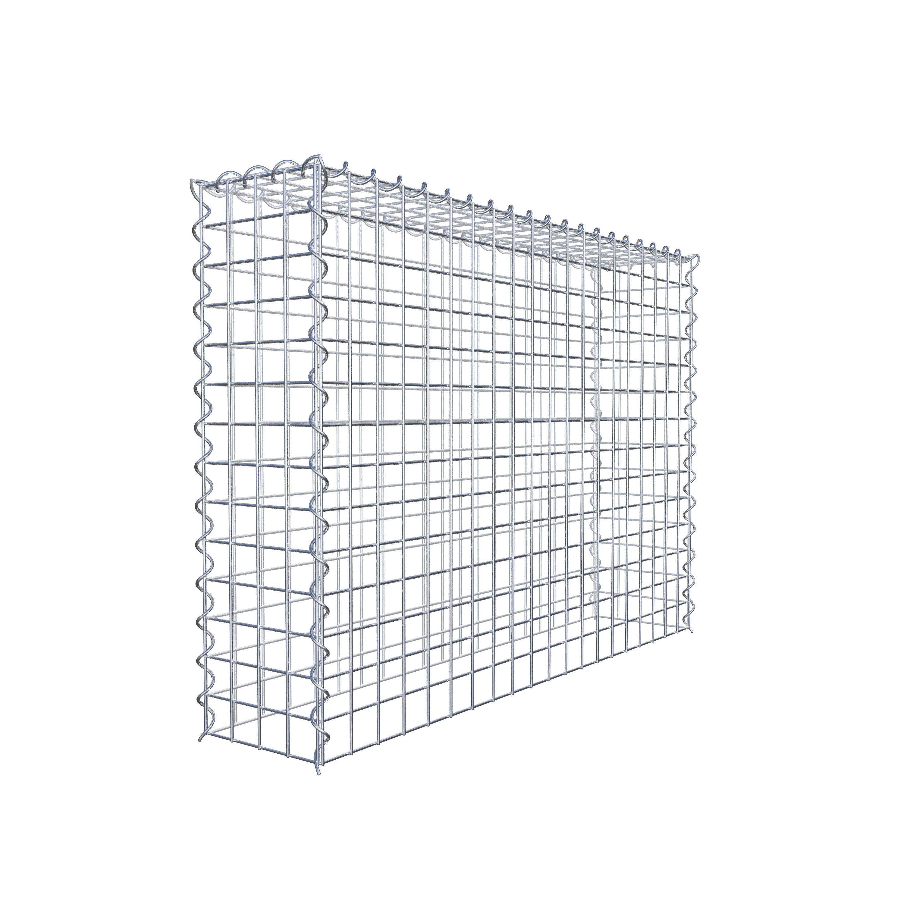 Opvokset gabion type 3 100 cm x 70 cm x 20 cm (L x H x D), maskestørrelse 5 cm x 5 cm, spiral