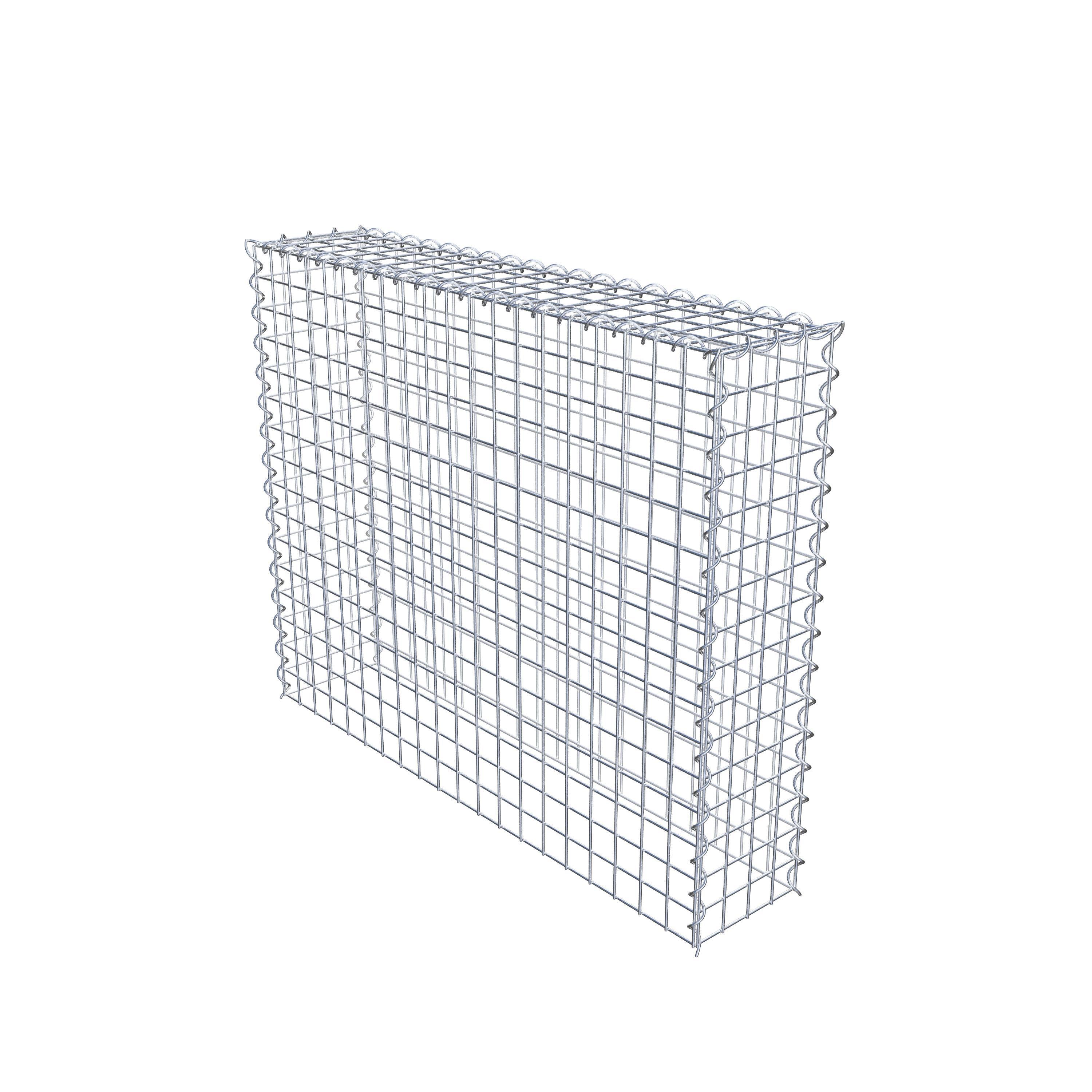 Opvokset gabion type 3 100 cm x 80 cm x 20 cm (L x H x D), maskestørrelse 5 cm x 5 cm, spiral