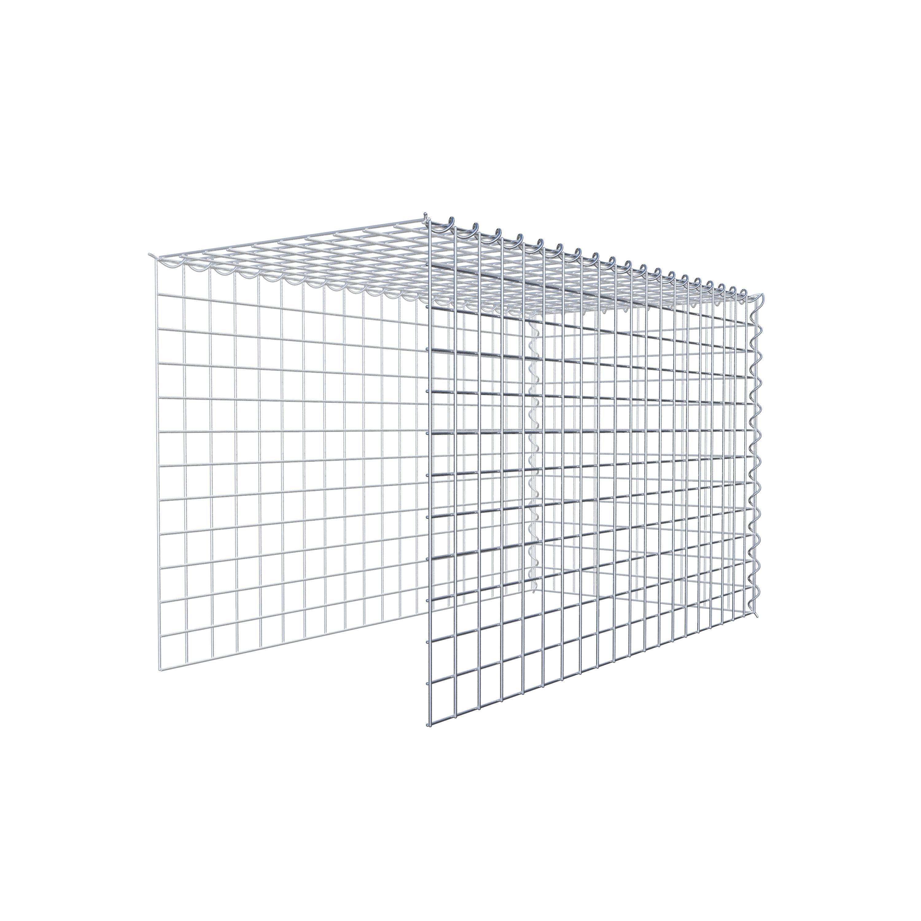 Grown-on gabion type 4 100 cm x 60 cm x 50 cm (L x H x D), mesh size 5 cm x 5 cm, spiral