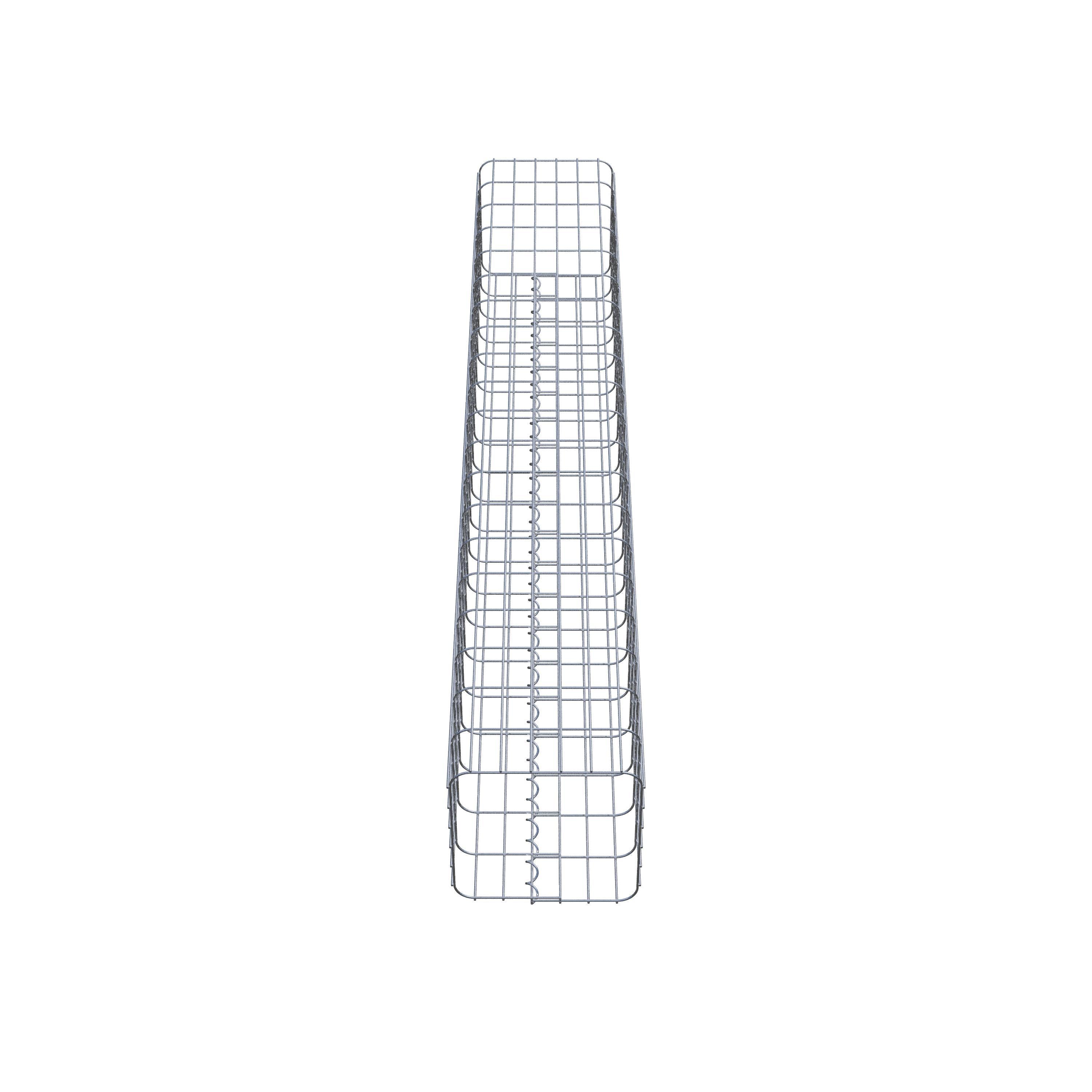 Colonna rettangolare in gabbione zincato a caldo, 32 cm x 32 cm, 200 cm di altezza, MW 5 x 10 cm