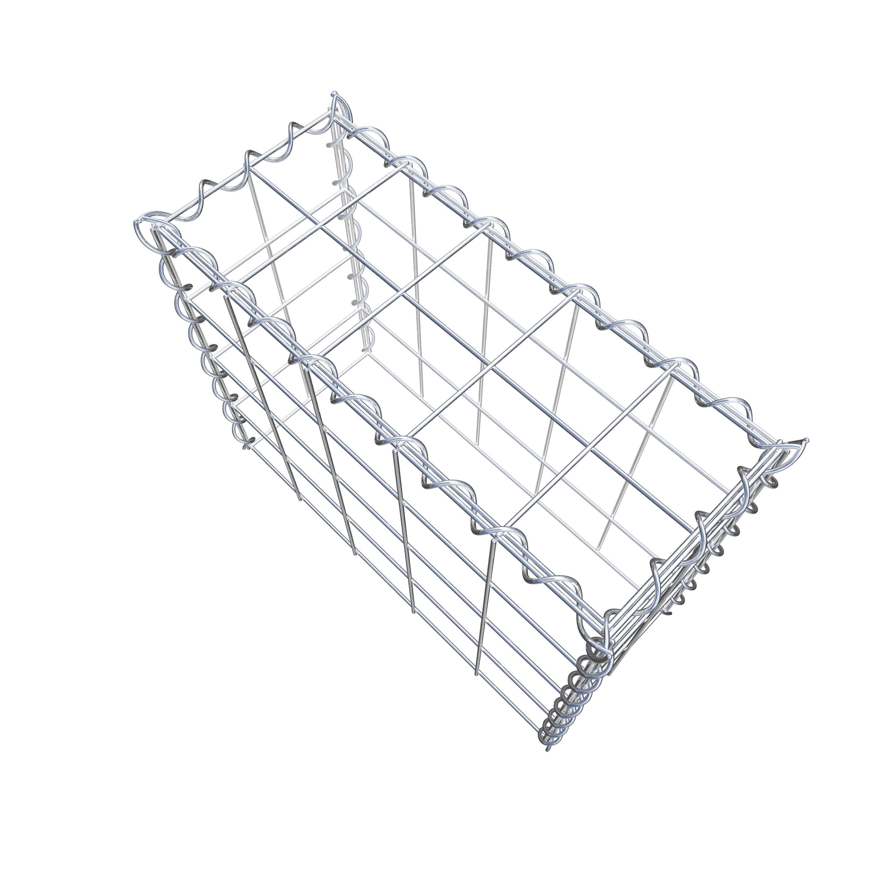 Opvokset gabion type 3 50 cm x 40 cm x 20 cm (L x H x D), maskestørrelse 10 cm x 10 cm, spiral