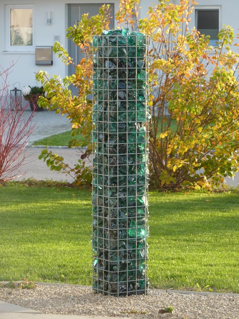 Gabion column square 22 cm x 22 cm, 160 cm height, MW 5 cm x 5 cm