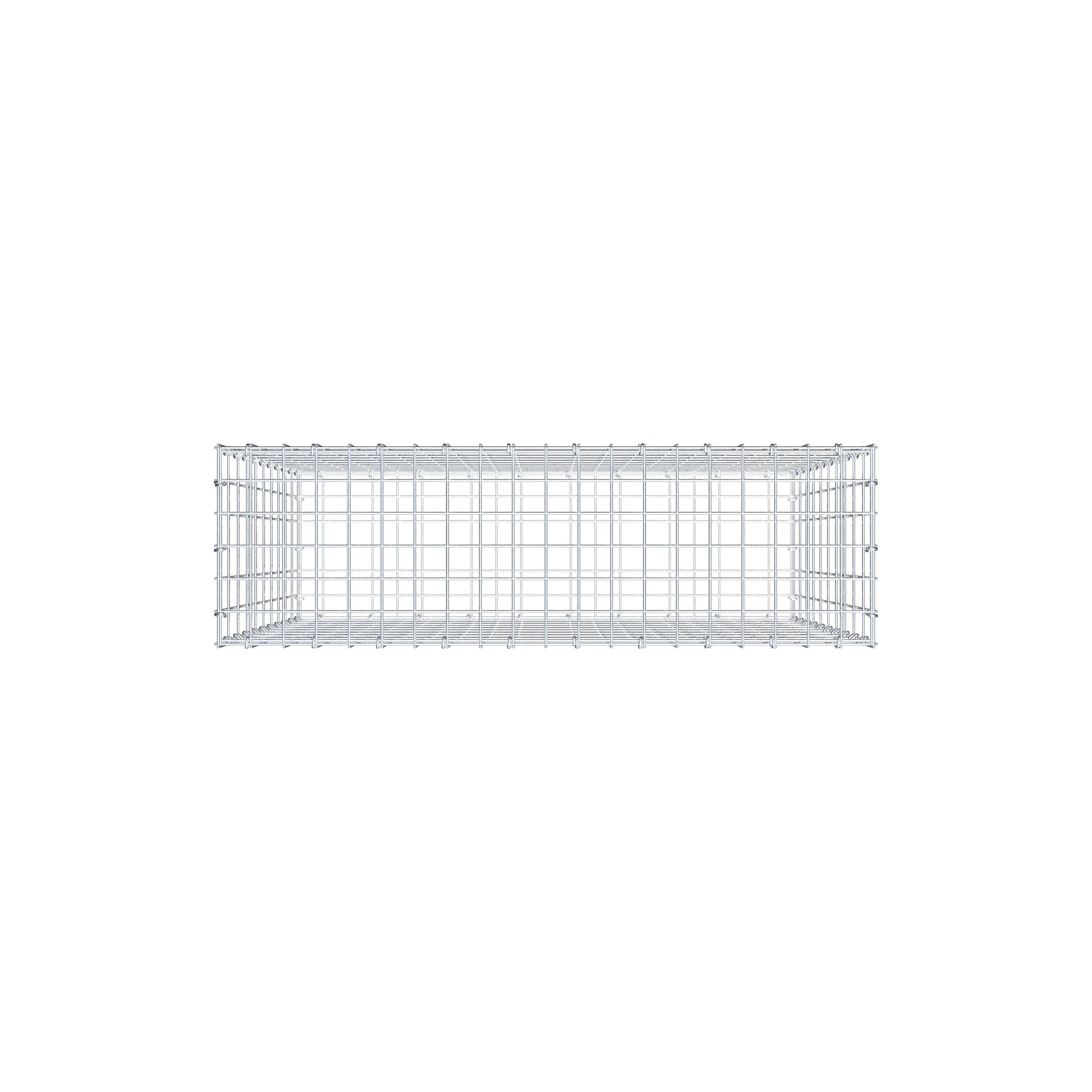 Gabion 100 cm x 100 cm x 30 cm (L x H x D), maskestørrelse 5 cm x 10 cm, C-ring