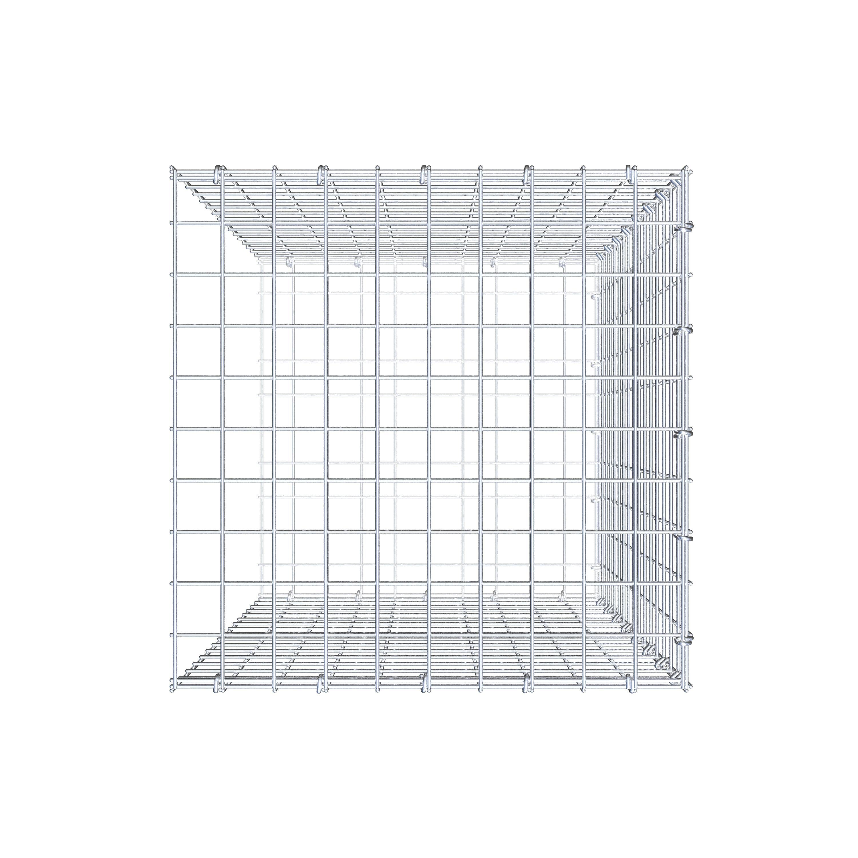 Monteret gabion type 2 80 cm x 50 cm x 50 cm (L x H x D), maskestørrelse 5 cm x 5 cm, C-ring