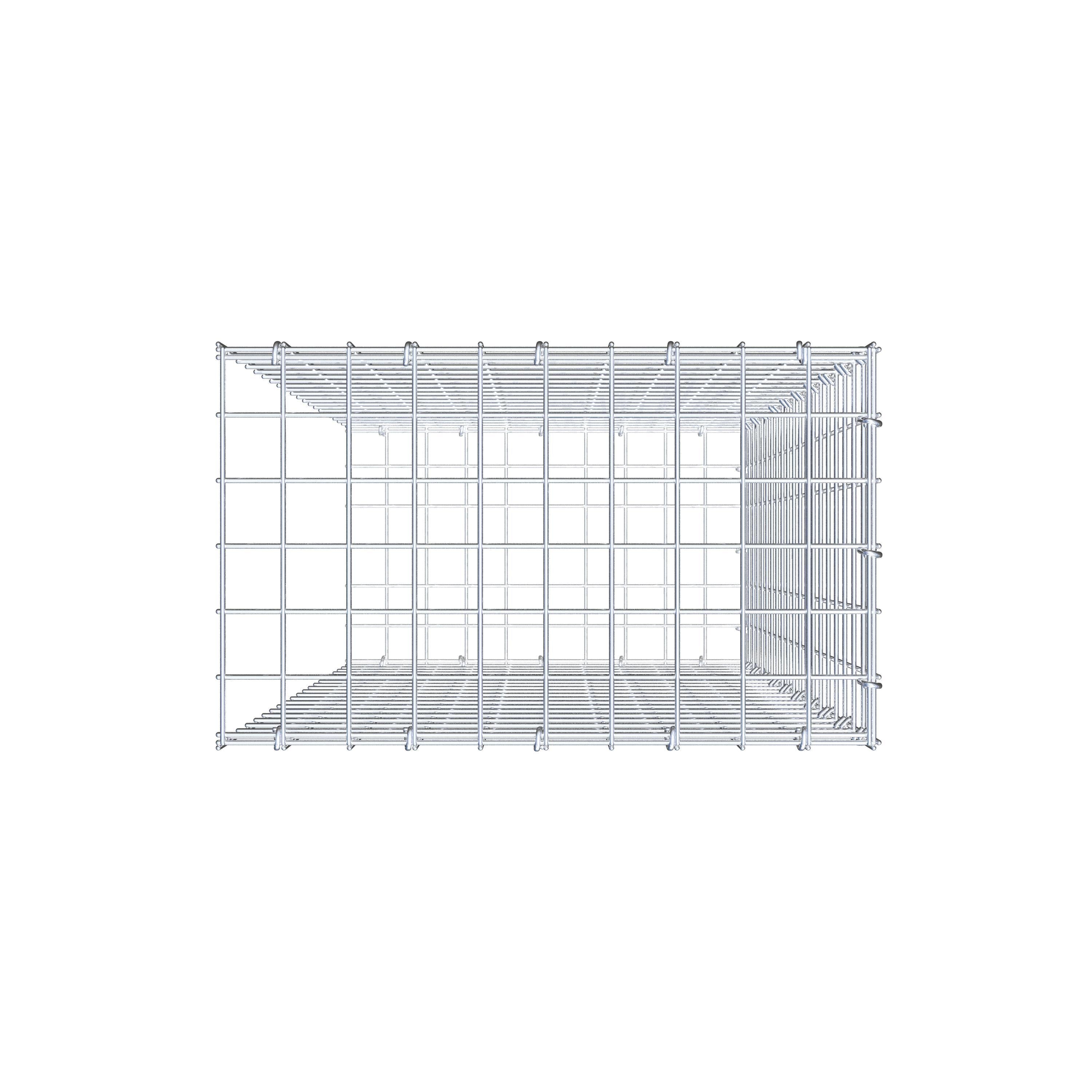 Anbaugabione Typ 2 100 cm x 50 cm x 30 cm (L x H x T), Maschenweite 5 cm x 5 cm, C-Ring