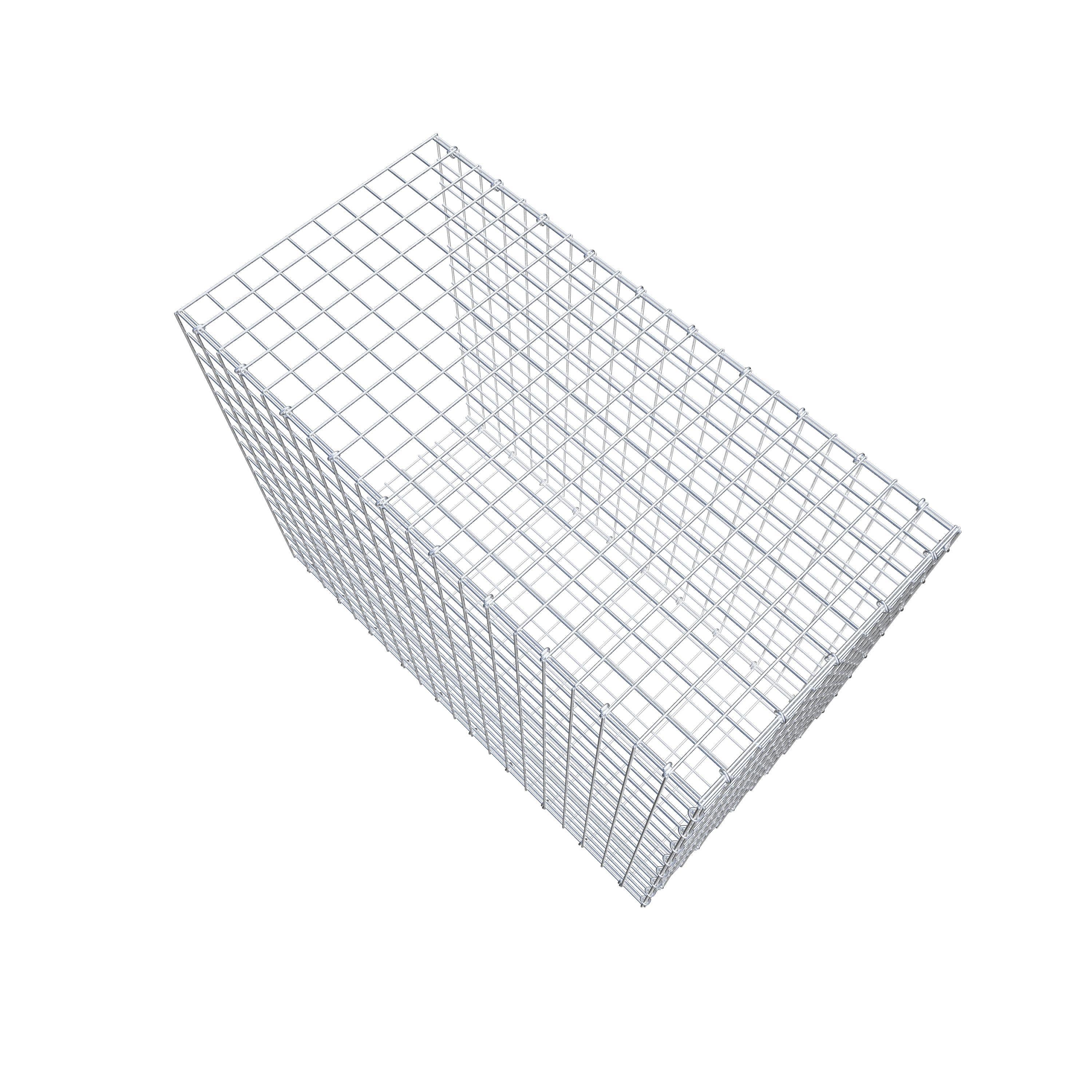 Monteret gabion type 2 100 cm x 80 cm x 50 cm (L x H x D), maskestørrelse 5 cm x 5 cm, C-ring