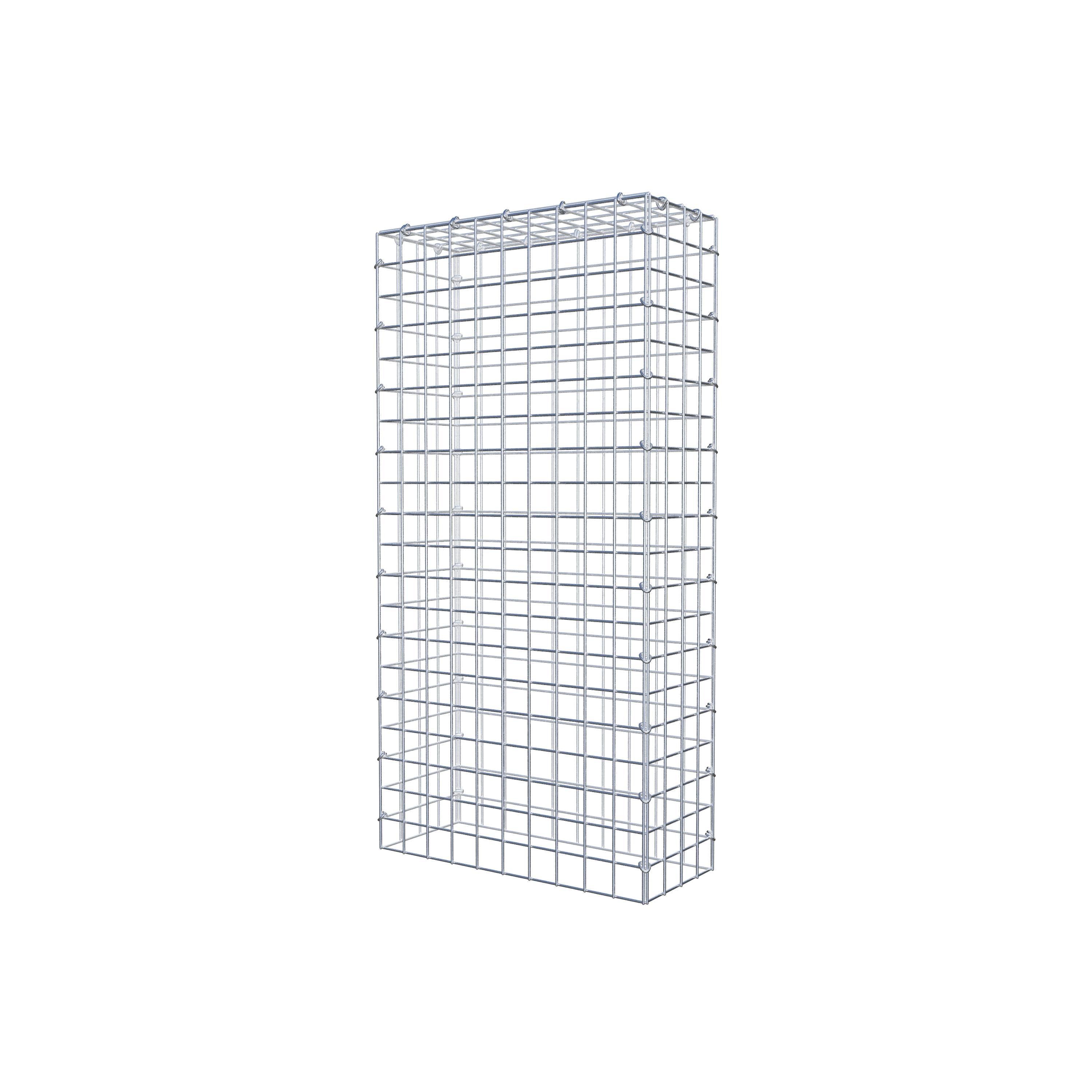 Monteret gabion type 3 100 cm x 20 cm x 50 cm (L x H x D), maskestørrelse 5 cm x 5 cm, C-ring