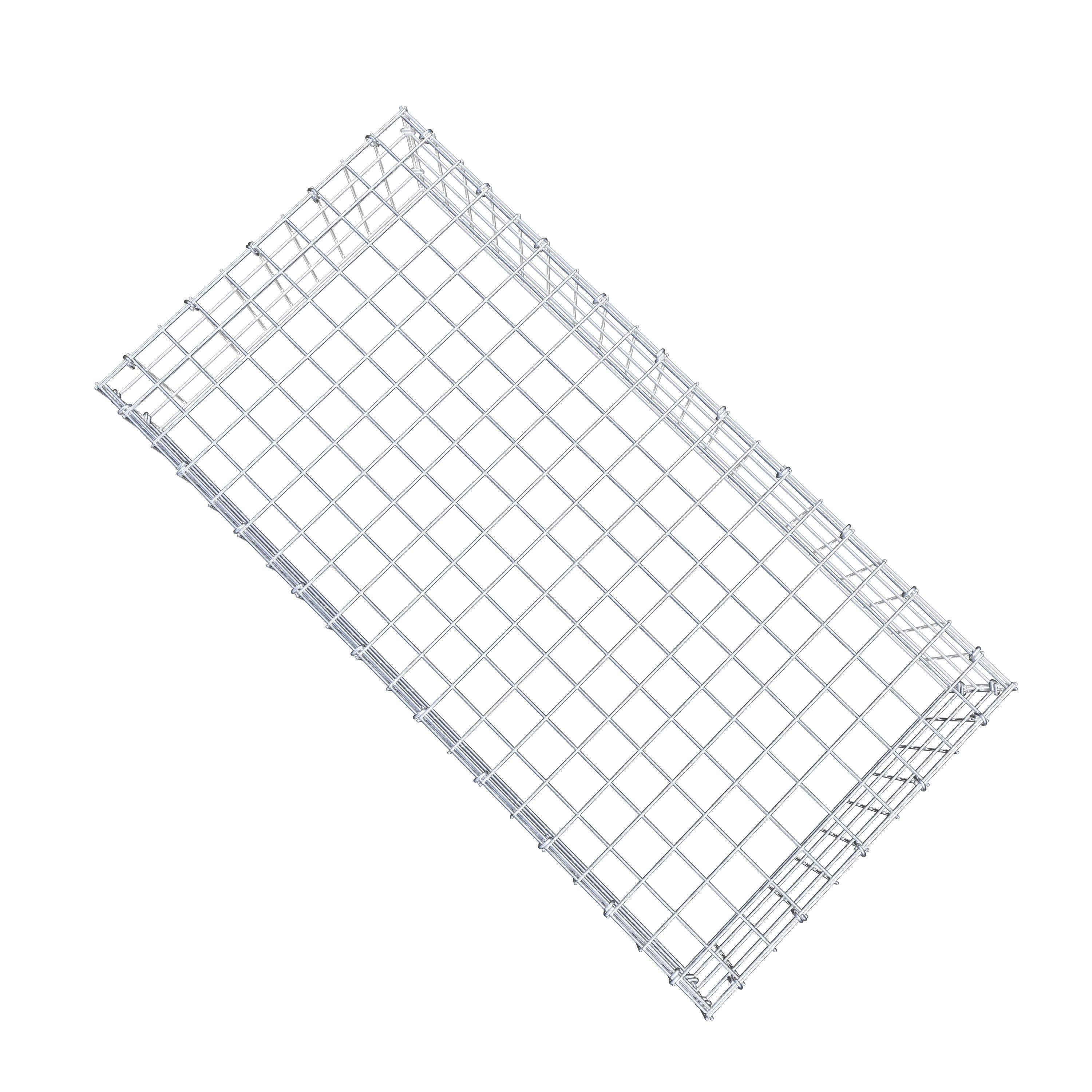 Monteret gabion type 3 100 cm x 20 cm x 50 cm (L x H x D), maskestørrelse 5 cm x 5 cm, C-ring