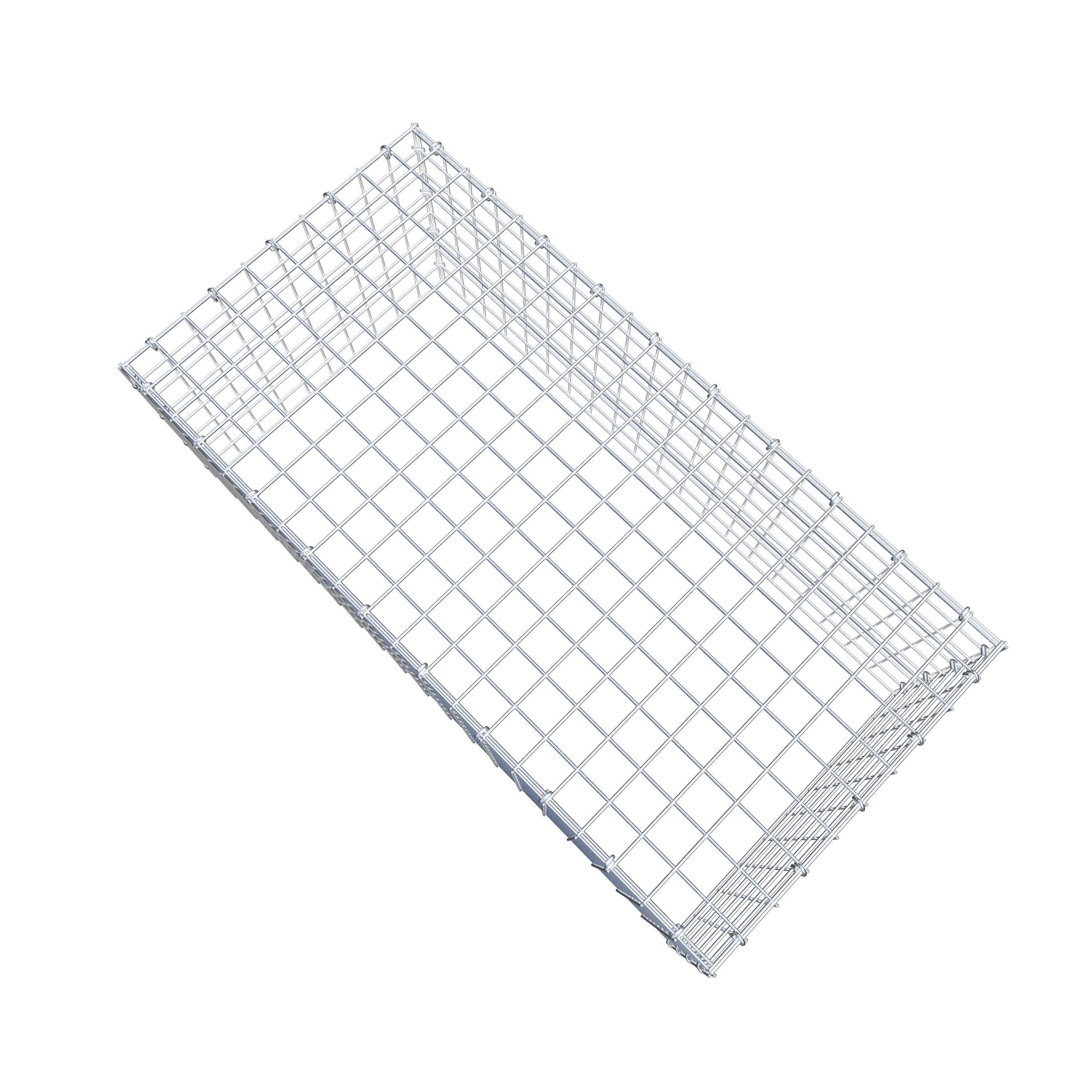 Monteret gabion type 3 100 cm x 40 cm x 50 cm (L x H x D), maskestørrelse 5 cm x 5 cm, C-ring