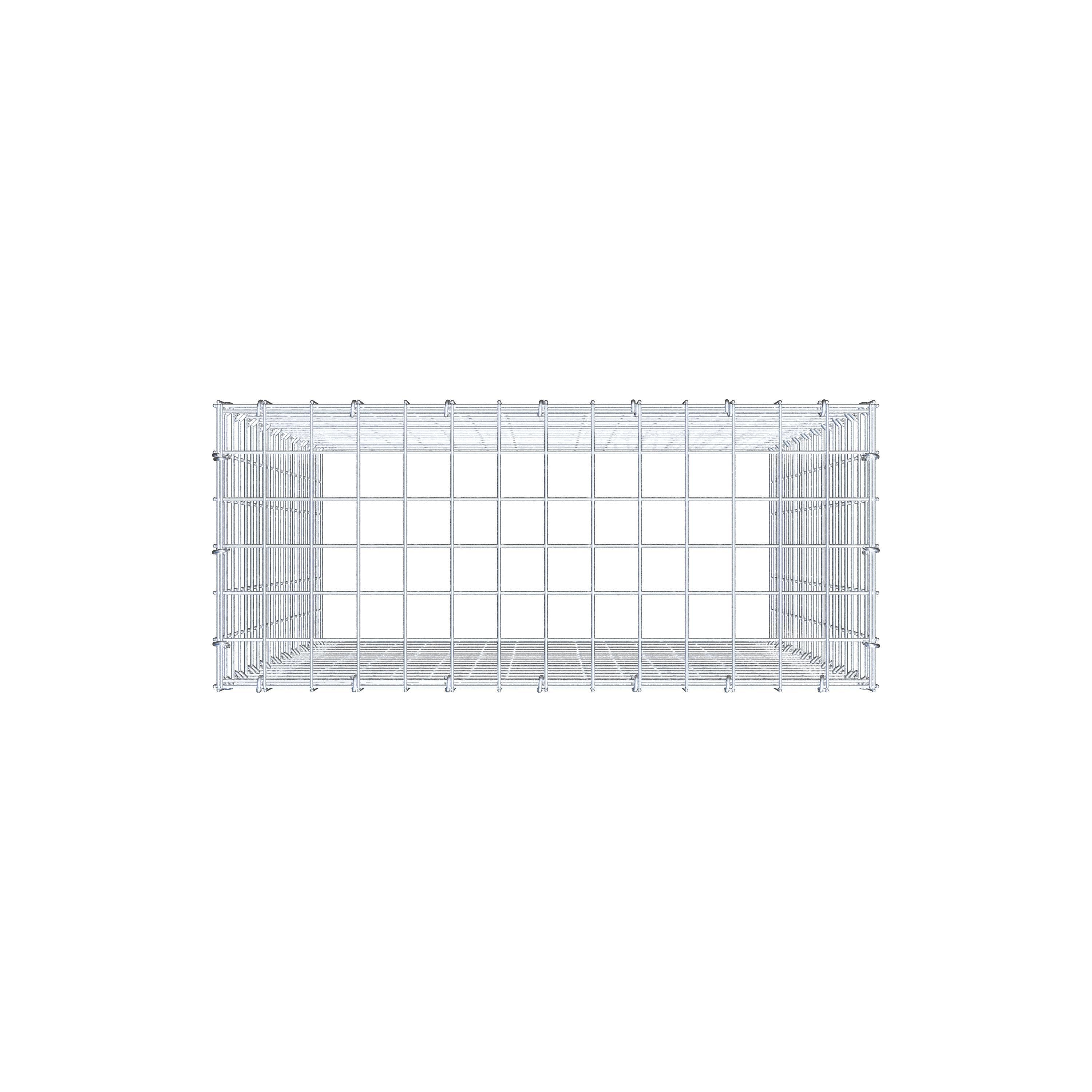 Mounted gabion type 3 100 cm x 70 cm x 30 cm (L x H x D), mesh size 5 cm x 5 cm, C-ring