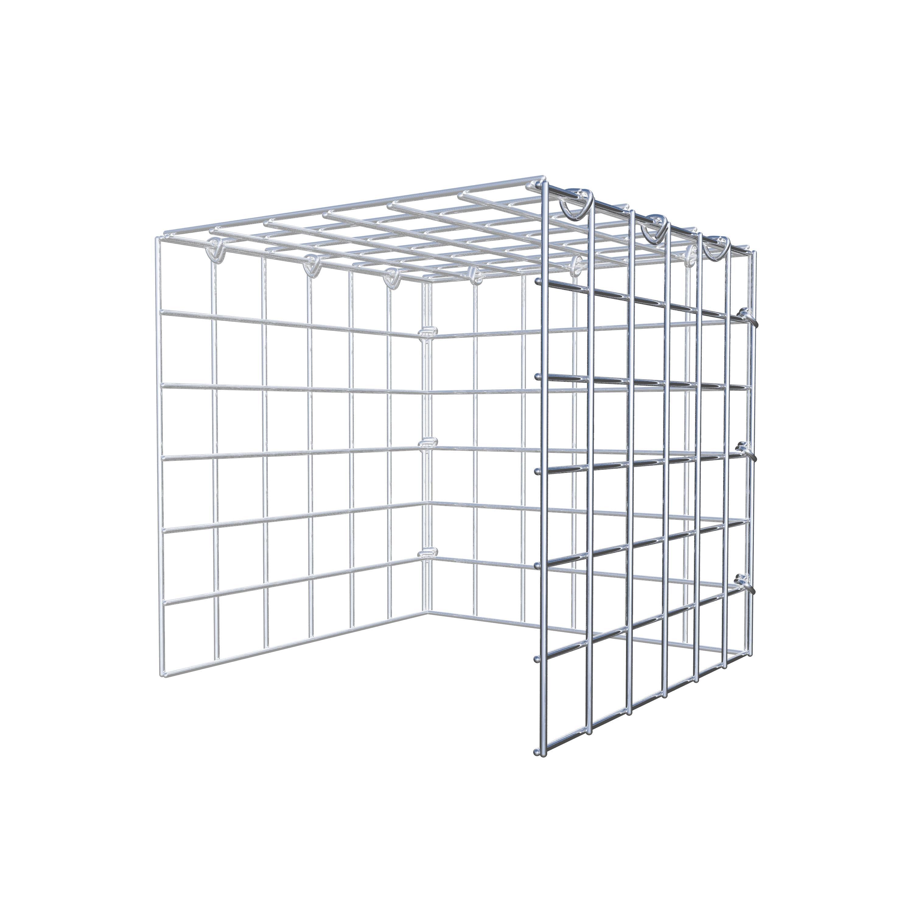 Mounted gabion type 4 30 cm x 30 cm x 30 cm (L x H x D), mesh size 5 cm x 5 cm, C-ring