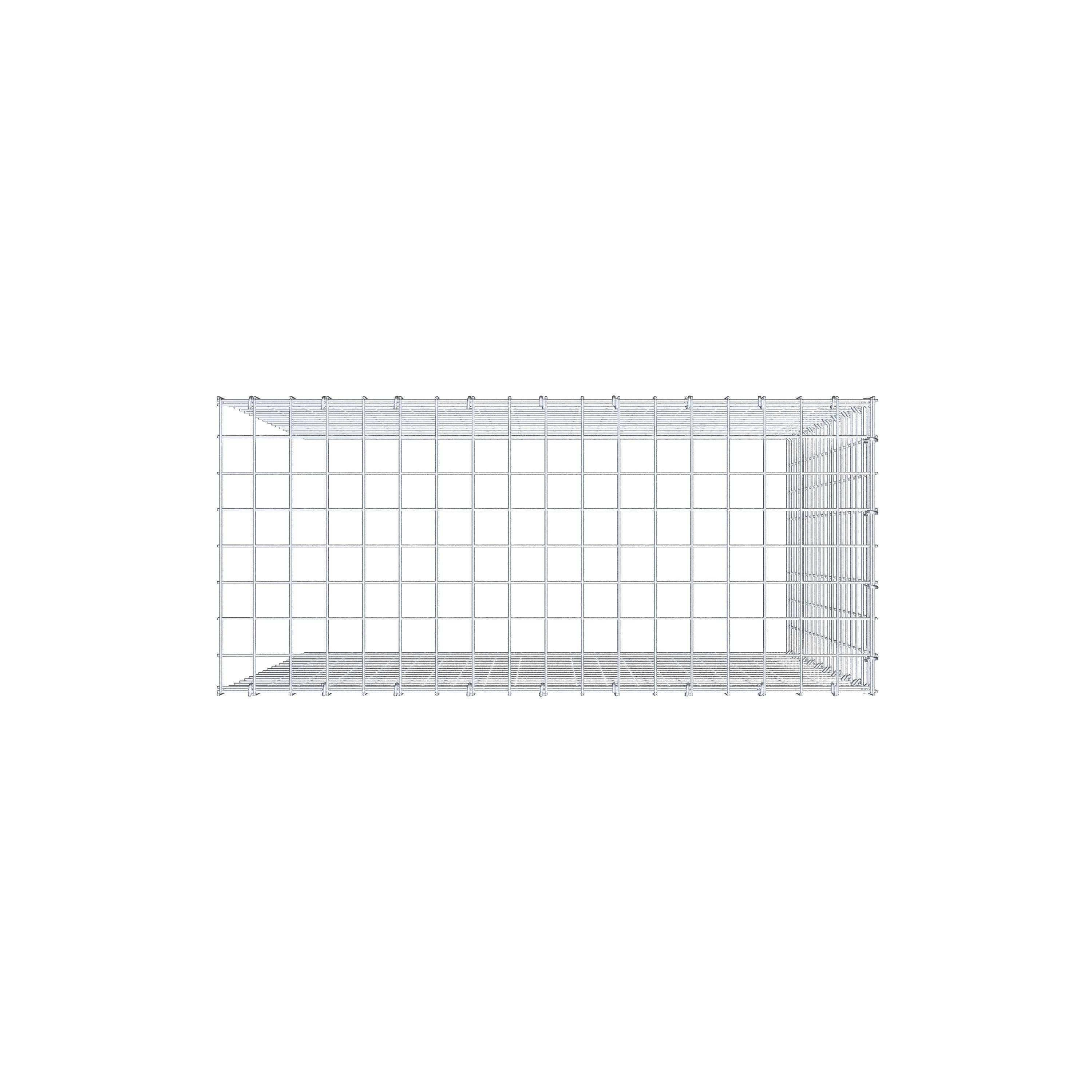 Mounted gabion type 4 100 cm x 90 cm x 40 cm (L x H x D), mesh size 5 cm x 5 cm, C-ring