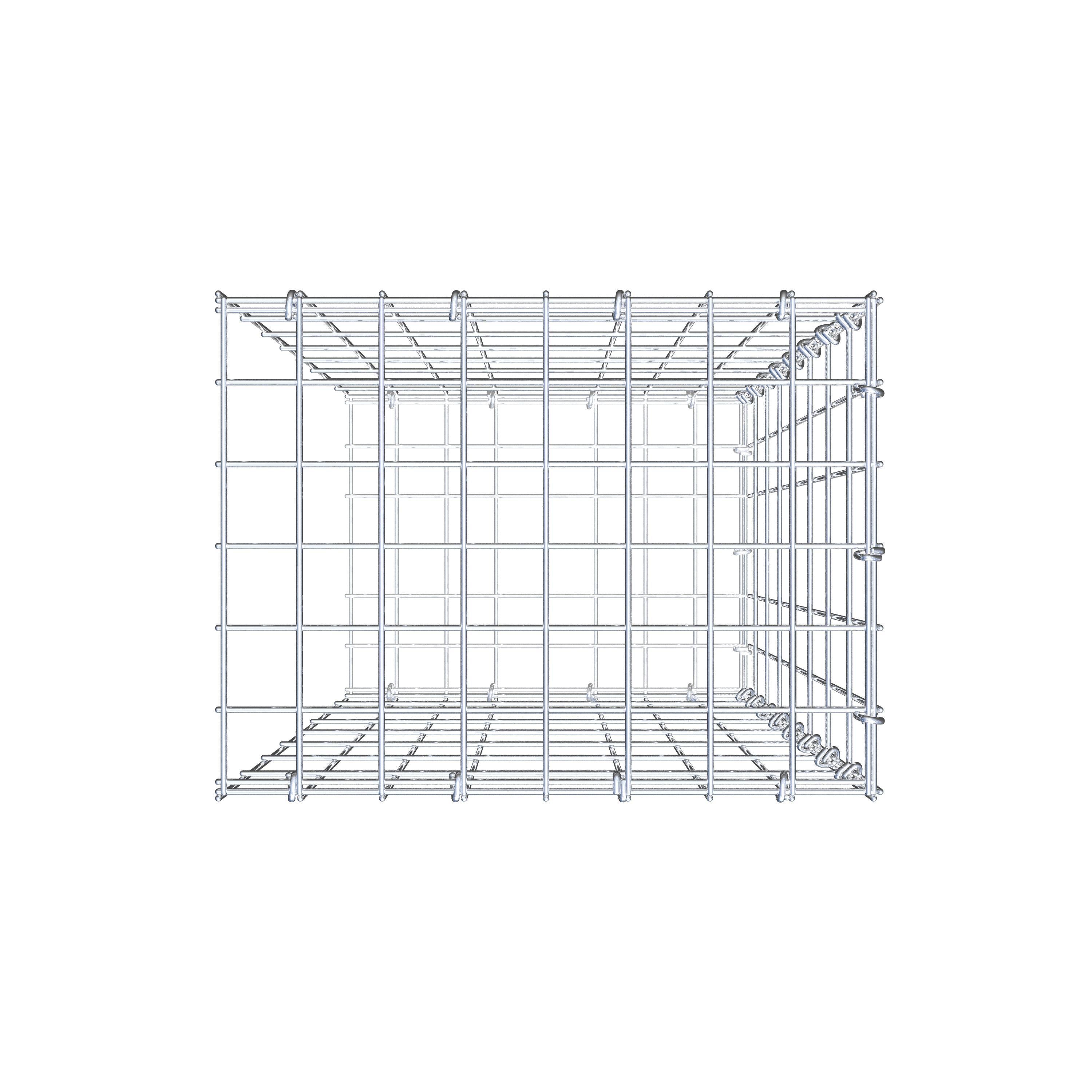 Anbaugabione Typ 2 80 cm x 40 cm x 30 cm, Maschenweite 5 cm x 10 cm, C-Ring