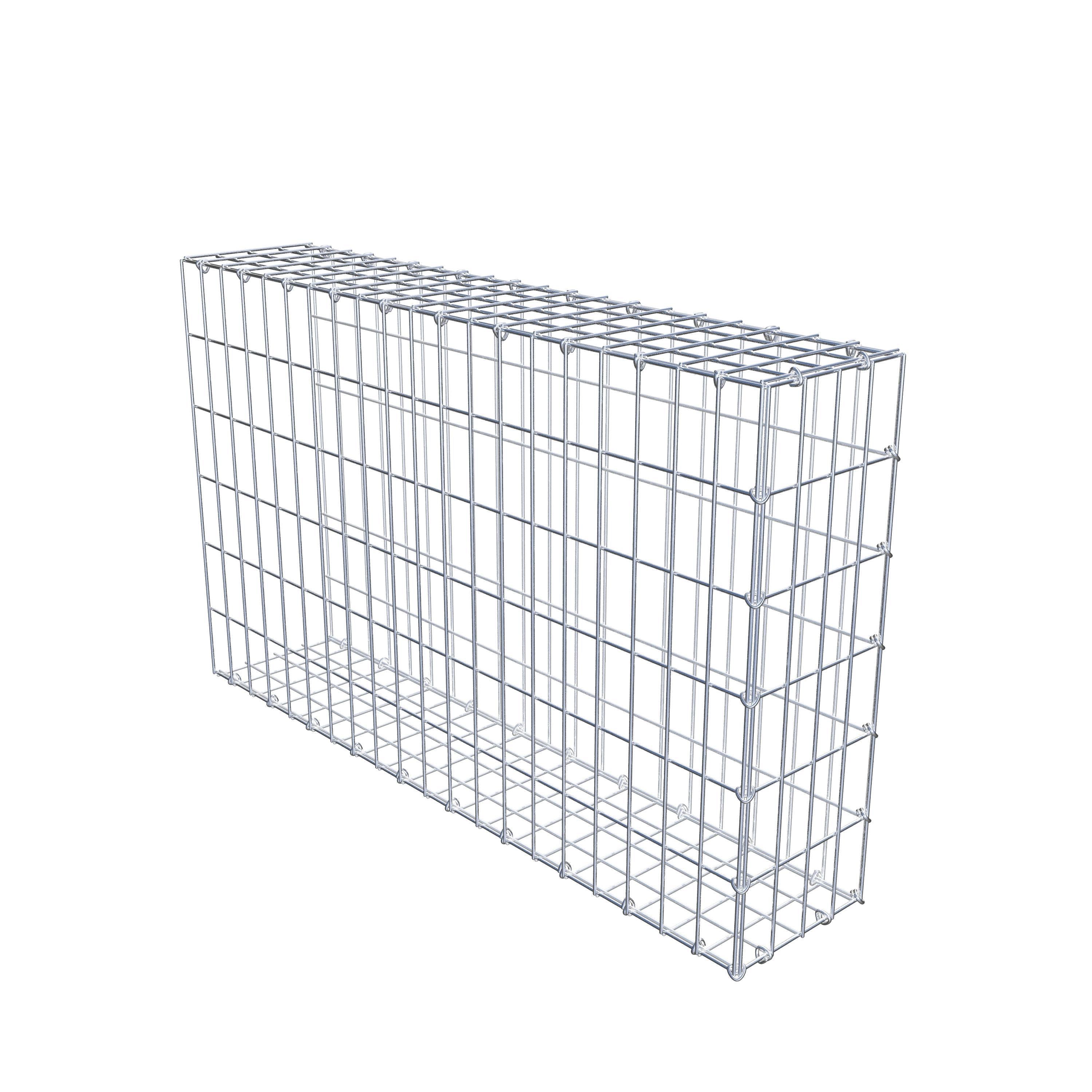 Mounted gabion type 2 100 cm x 60 cm x 20 cm, mesh size 5 cm x 10 cm, C-ring