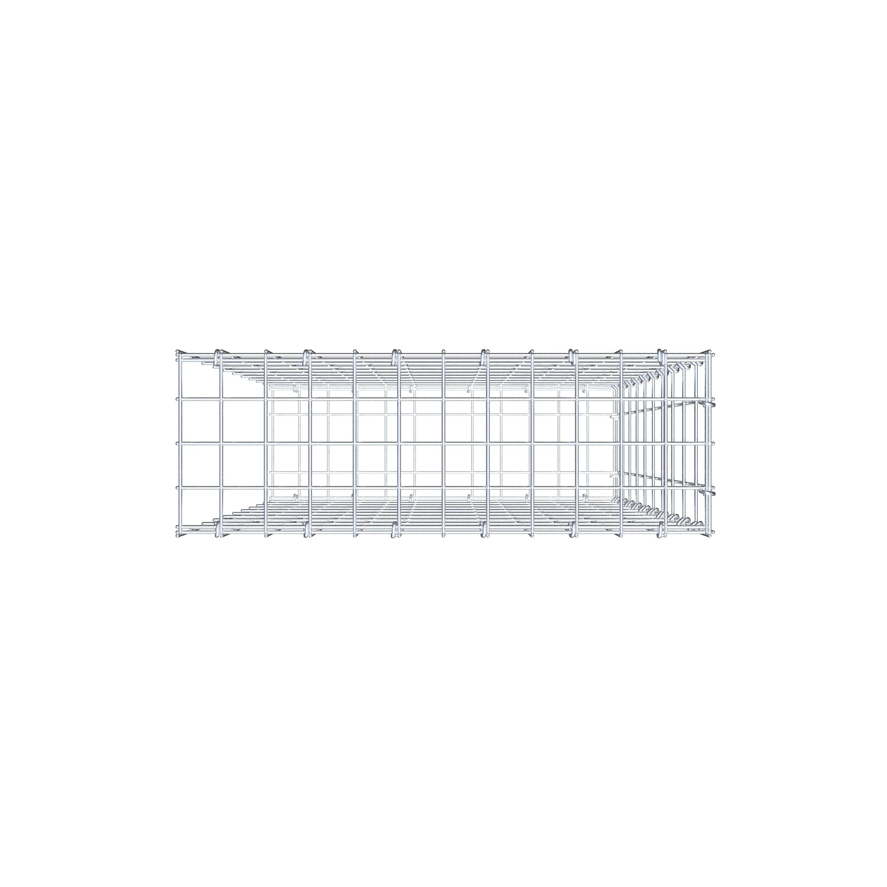 Mounted gabion type 2 100 cm x 60 cm x 20 cm, mesh size 5 cm x 10 cm, C-ring