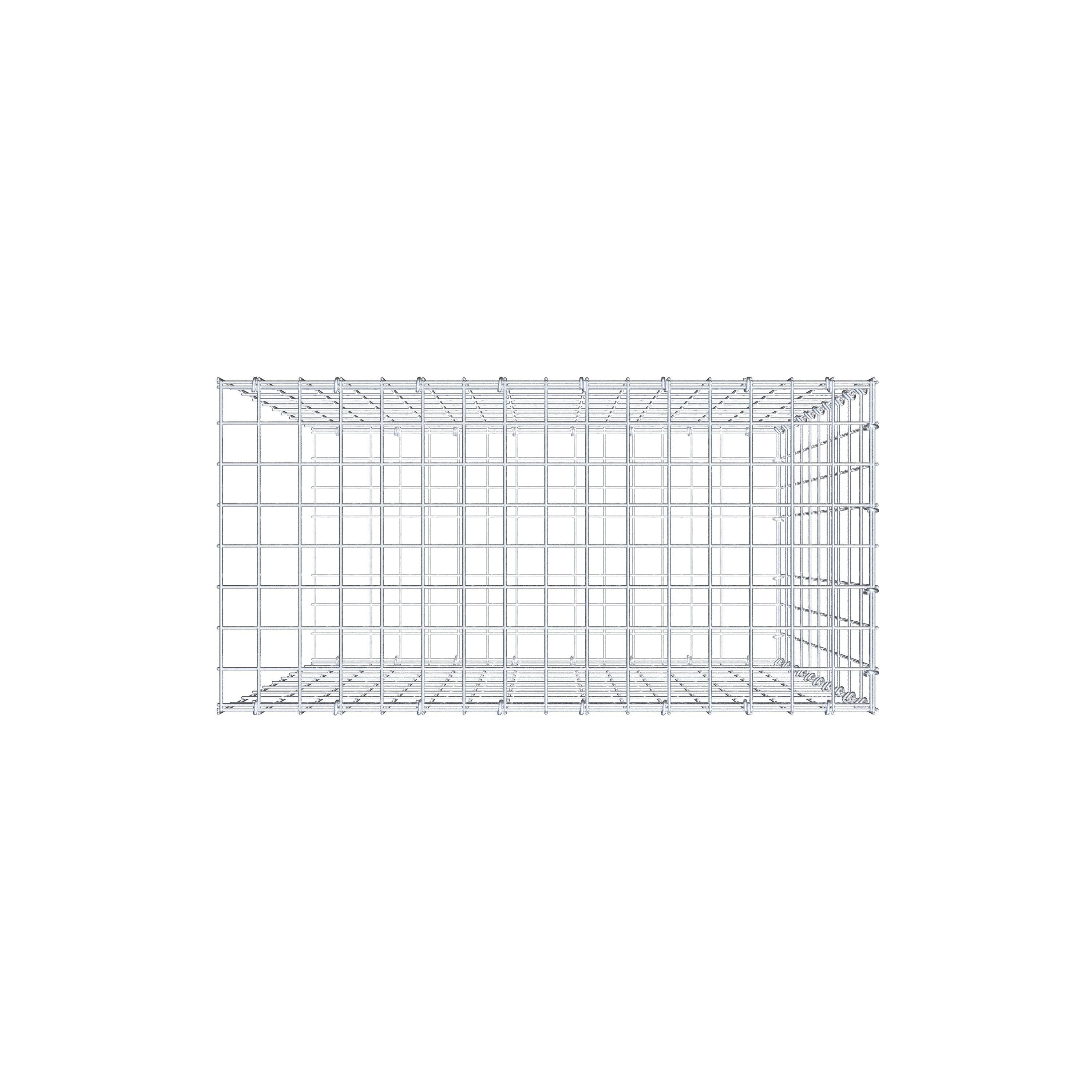 Monteret gabion type 2 100 cm x 80 cm x 40 cm, maskestørrelse 5 cm x 10 cm, C-ring