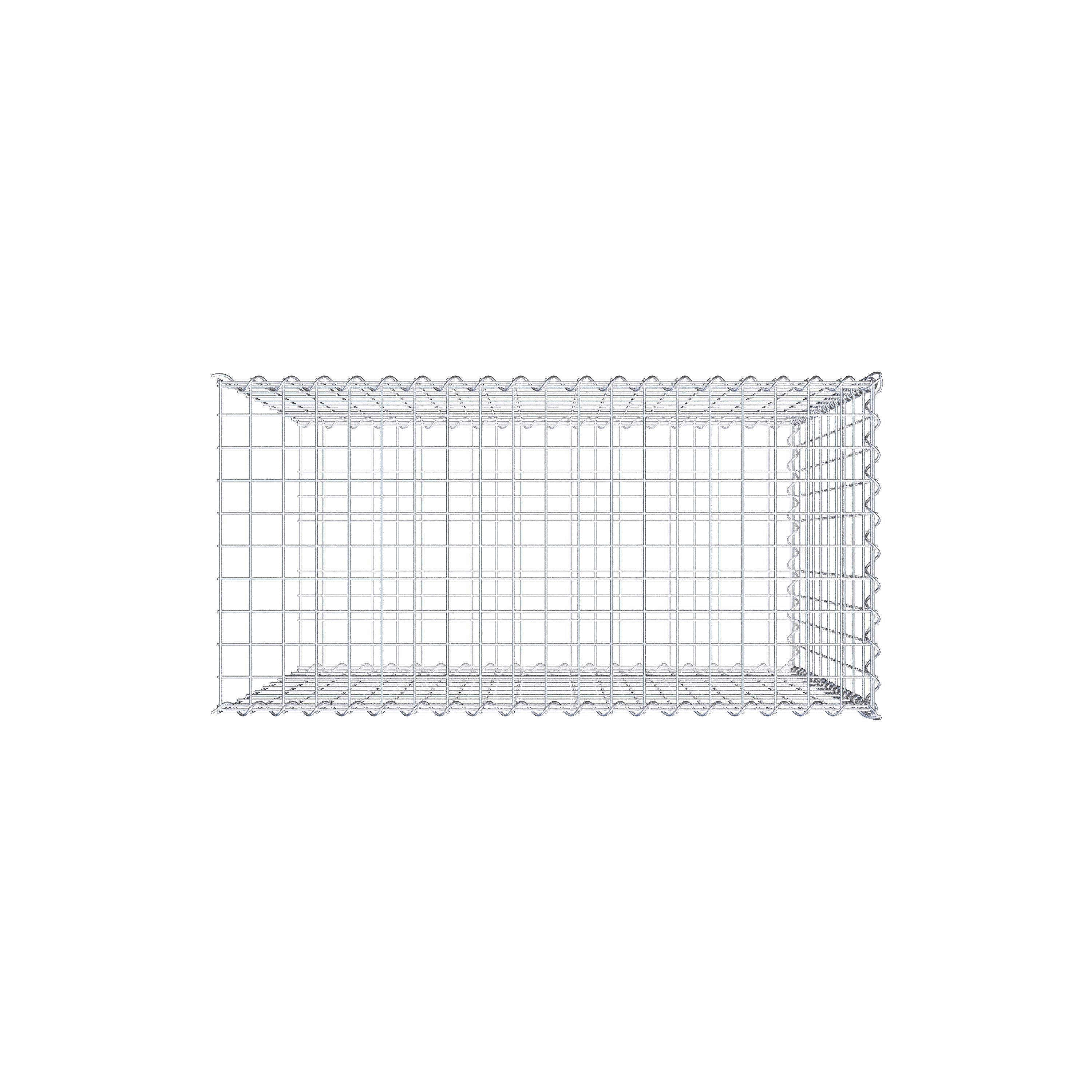 Gavión complementario tipo 2 100 cm x 100 cm x 50 cm (L x A x P), malla 5 cm x 10 cm, espiral