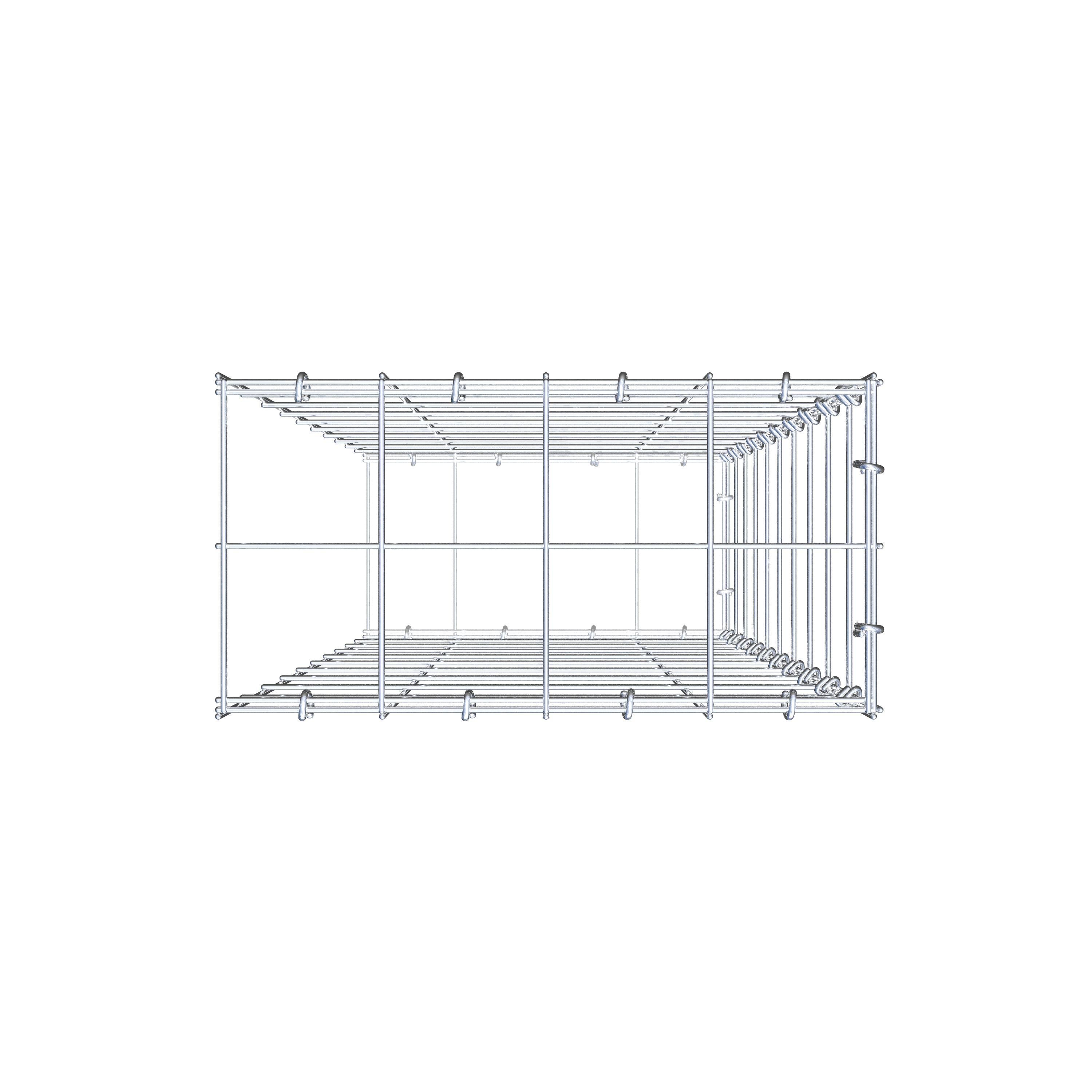 Gavión complementario de tipo 2 100 cm x 40 cm x 20 cm (L x A x P), malla 10 cm x 10 cm, anillo en C