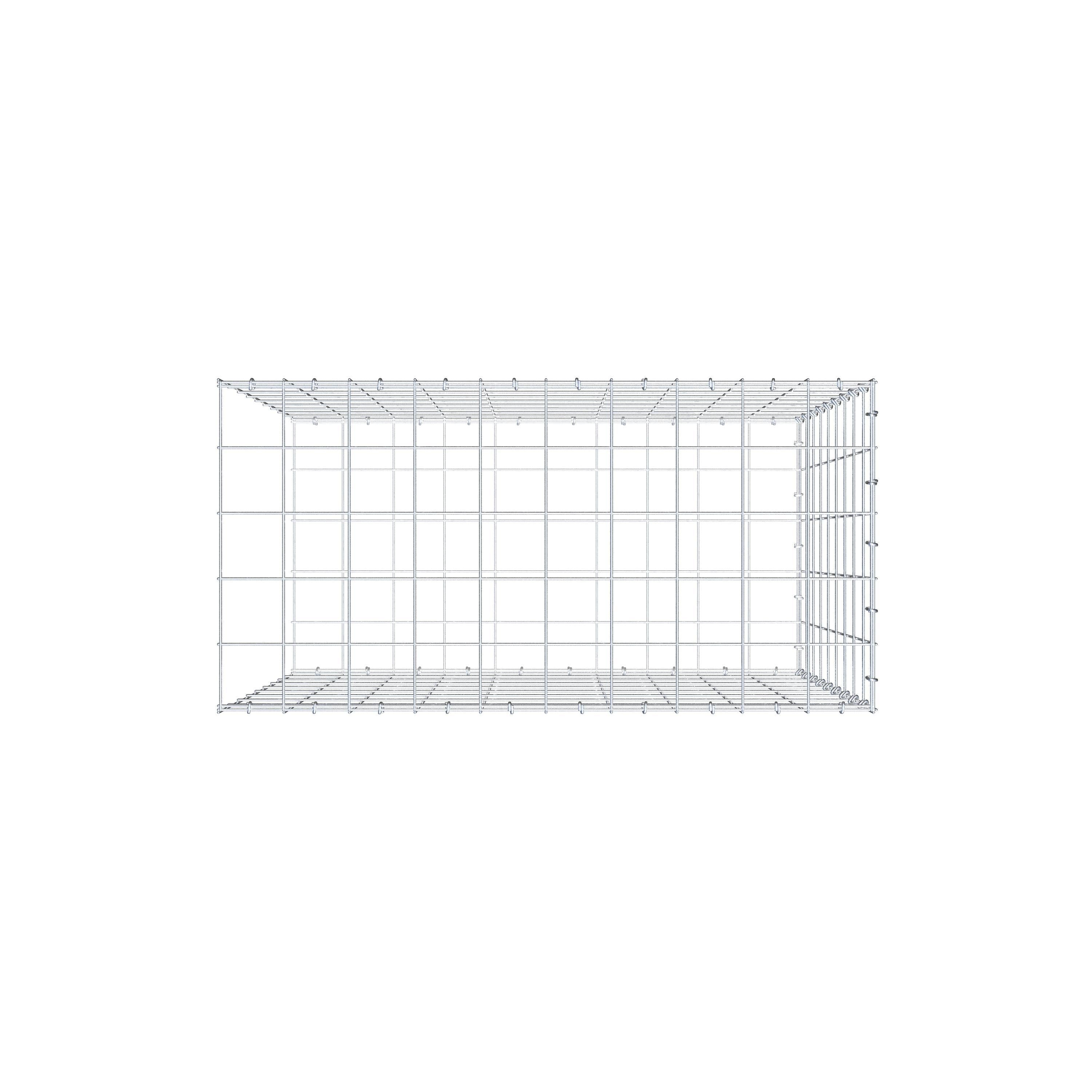 Anbaugabione Typ 2 100 cm x 90 cm x 50 cm (L x H x T), Maschenweite 10 cm x 10 cm, C-Ring