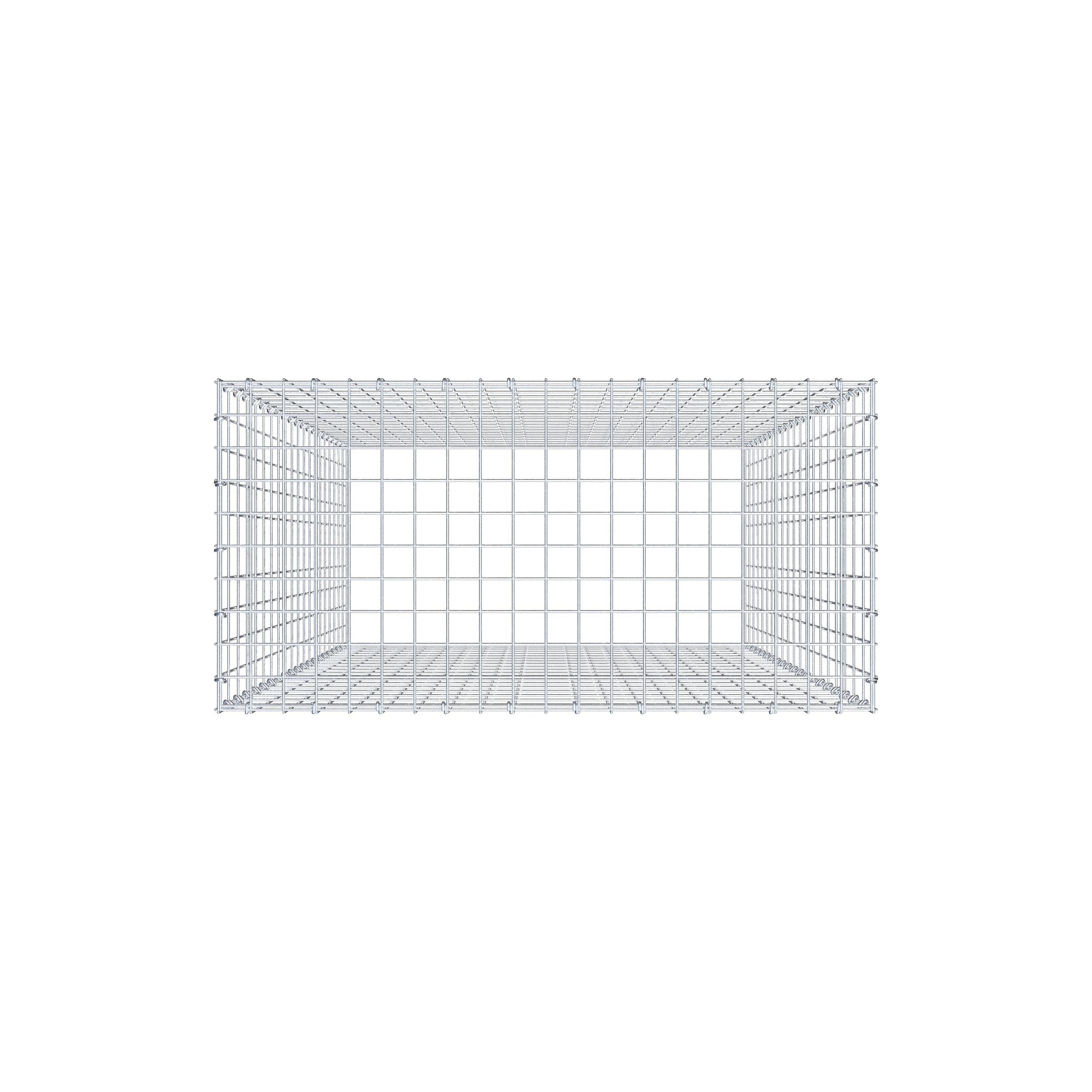 Monteret gabion type 3 200 cm x 100 cm x 50 cm (L x H x D), maskestørrelse 5 cm x 10 cm, C-ring