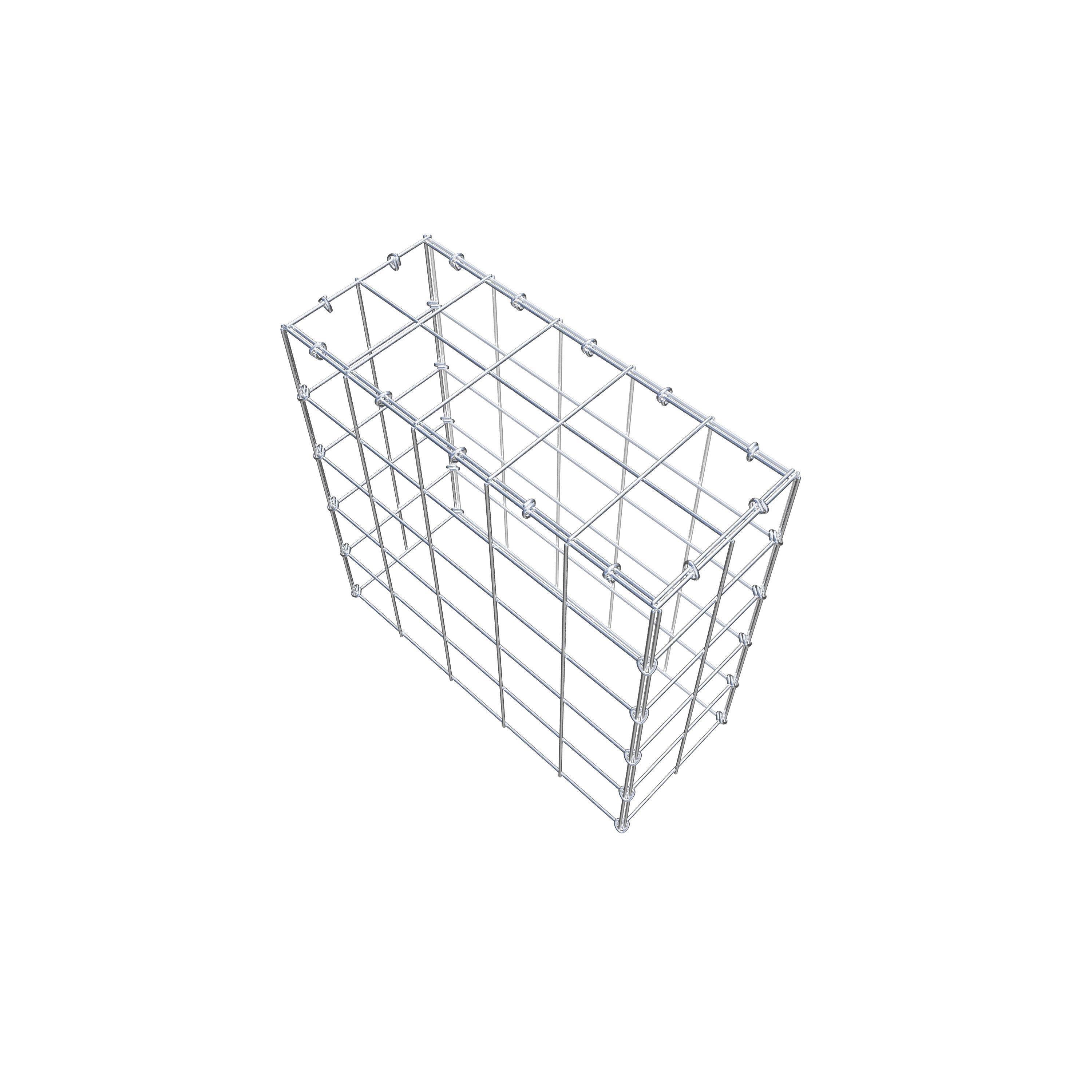 Monteret gabion type 3 50 cm x 50 cm x 20 cm (L x H x D), maskestørrelse 10 cm x 10 cm, C-ring