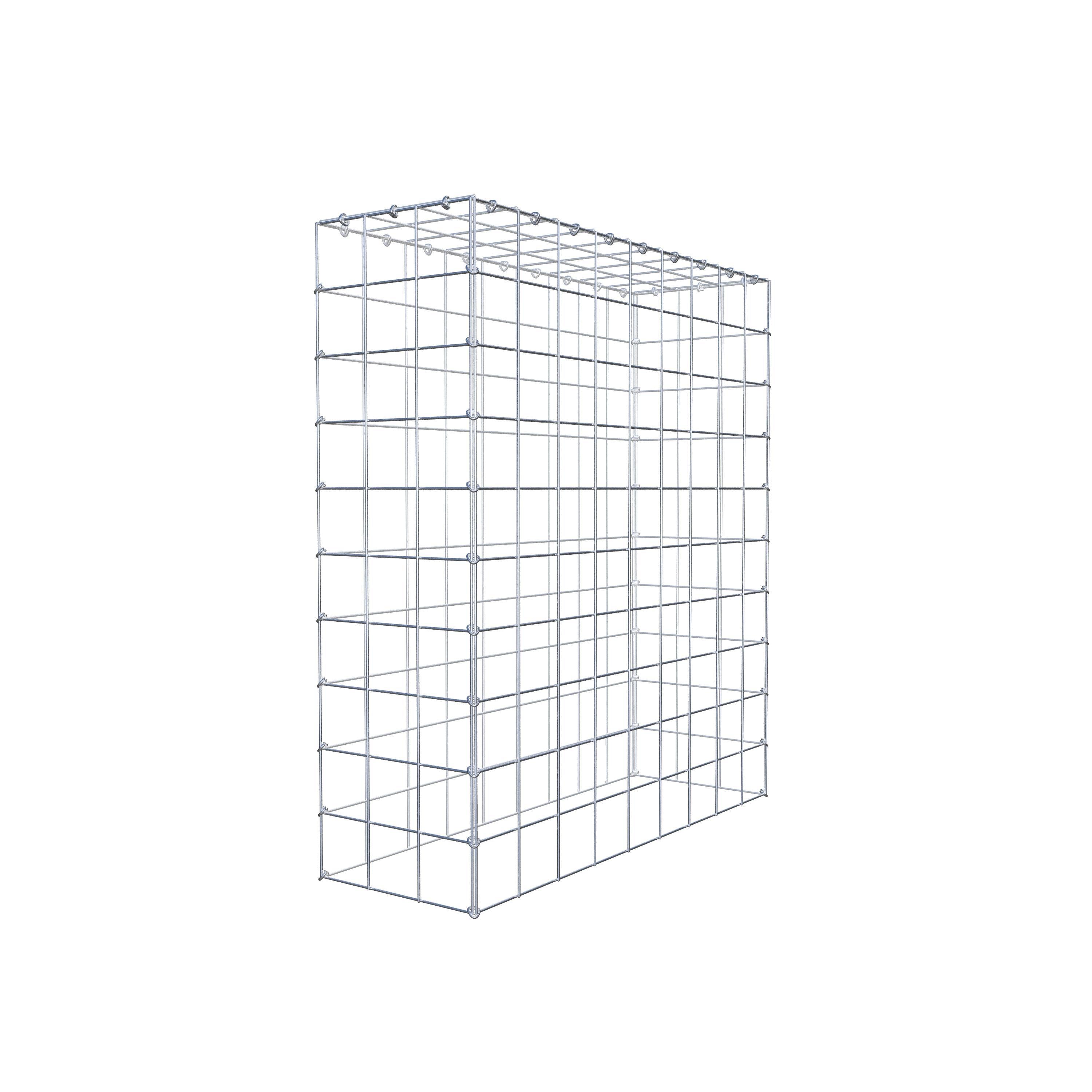 Monteret gabion type 3 100 cm x 90 cm x 30 cm (L x H x D), maskestørrelse 10 cm x 10 cm, C-ring