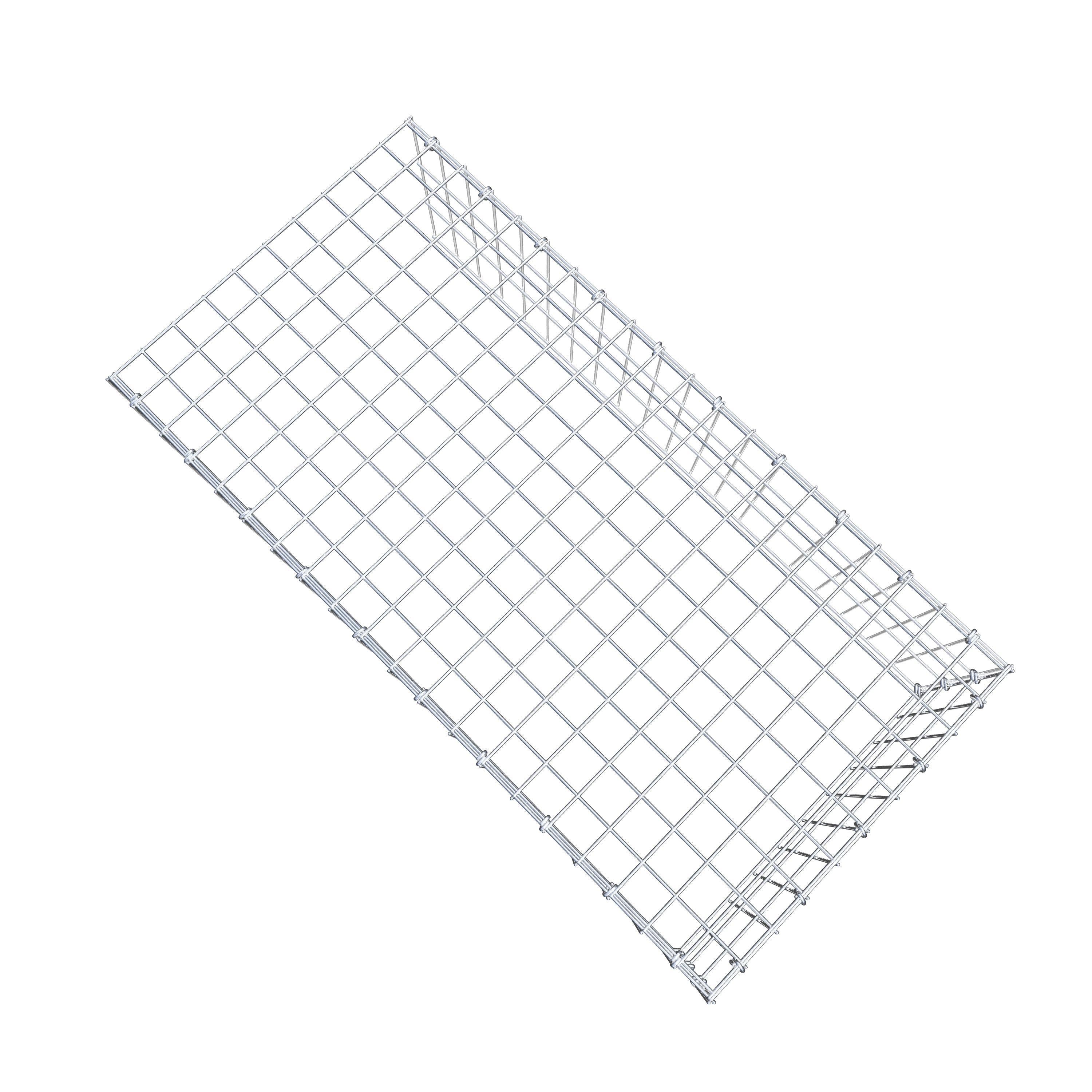 Monteret gabion type 4 100 cm x 30 cm x 50 cm (L x H x D), maskestørrelse 5 cm x 10 cm, C-ring