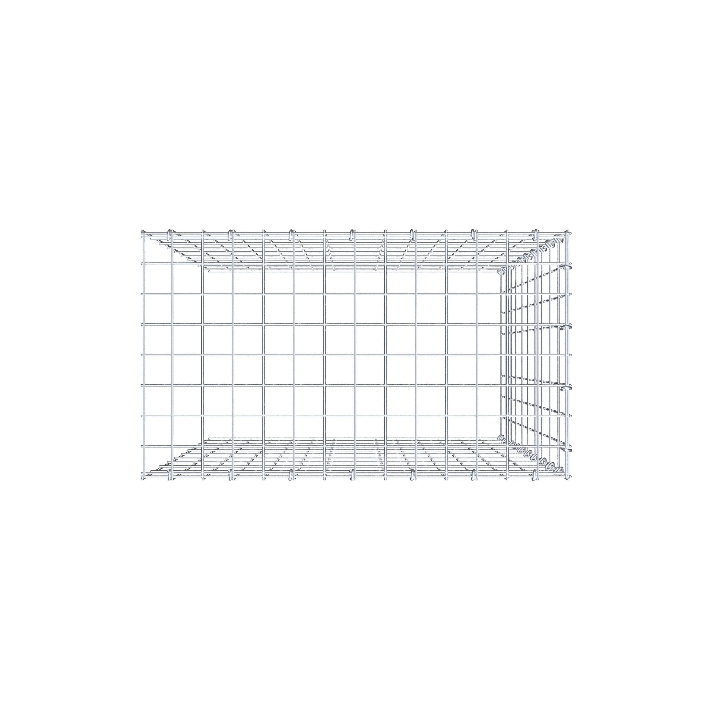 Mounted gabion type 4 100 cm x 70 cm x 40 cm (L x H x D), mesh size 5 cm x 10 cm, C-ring