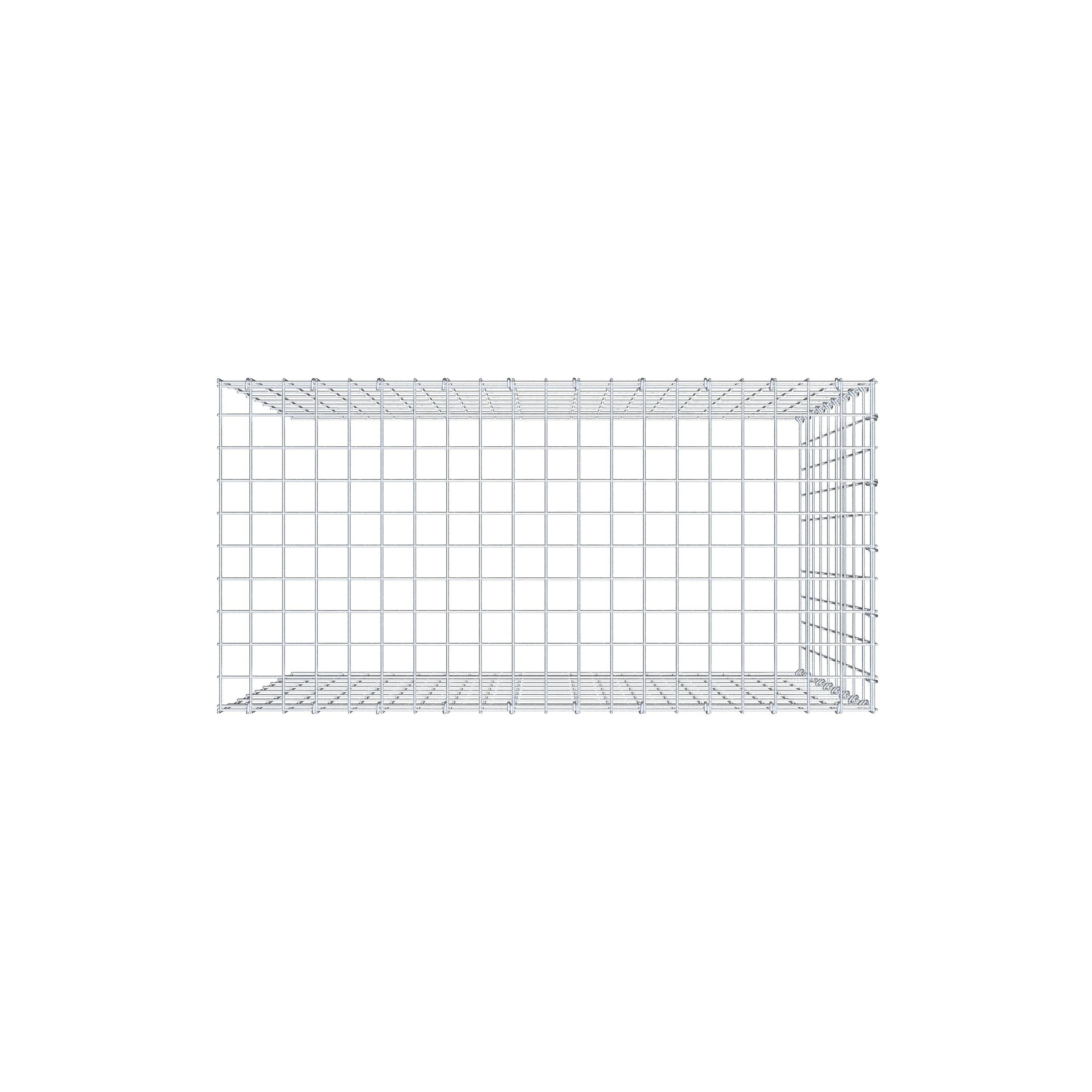 Anbaugabione Typ 4 100 cm x 90 cm x 50 cm (L x H x T), Maschenweite 5 cm x 10 cm, C-Ring