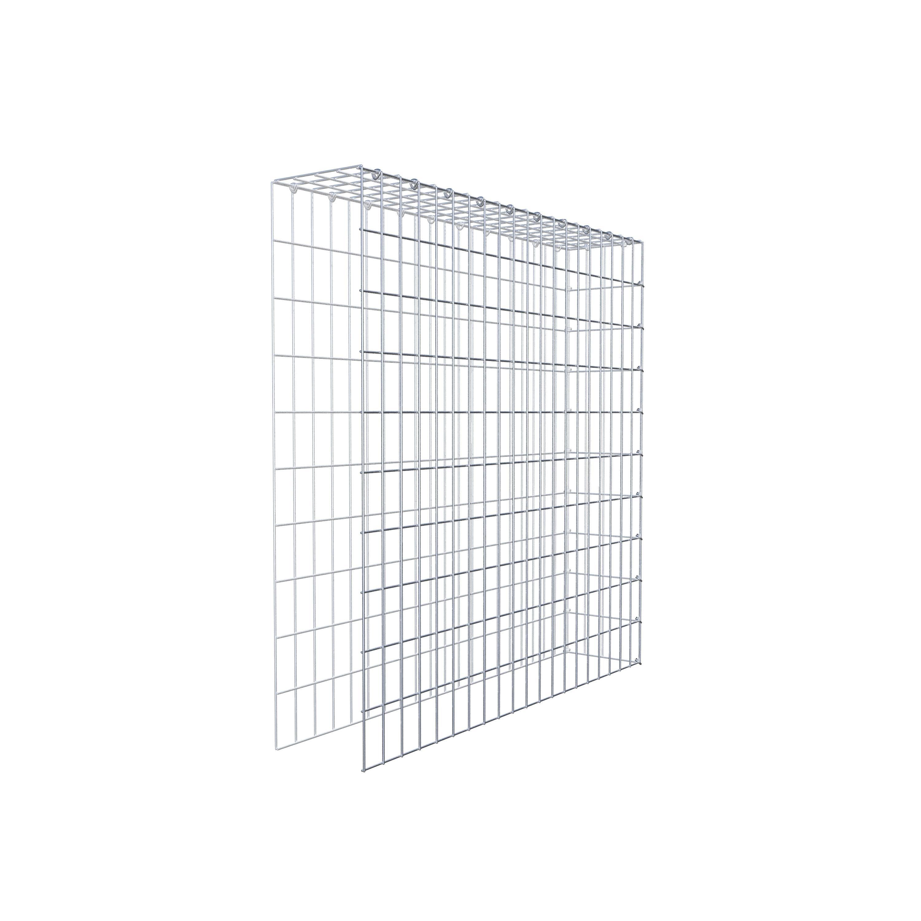 Mounted gabion type 4 100 cm x 100 cm x 20 cm (L x H x D), mesh size 5 cm x 10 cm, C-ring