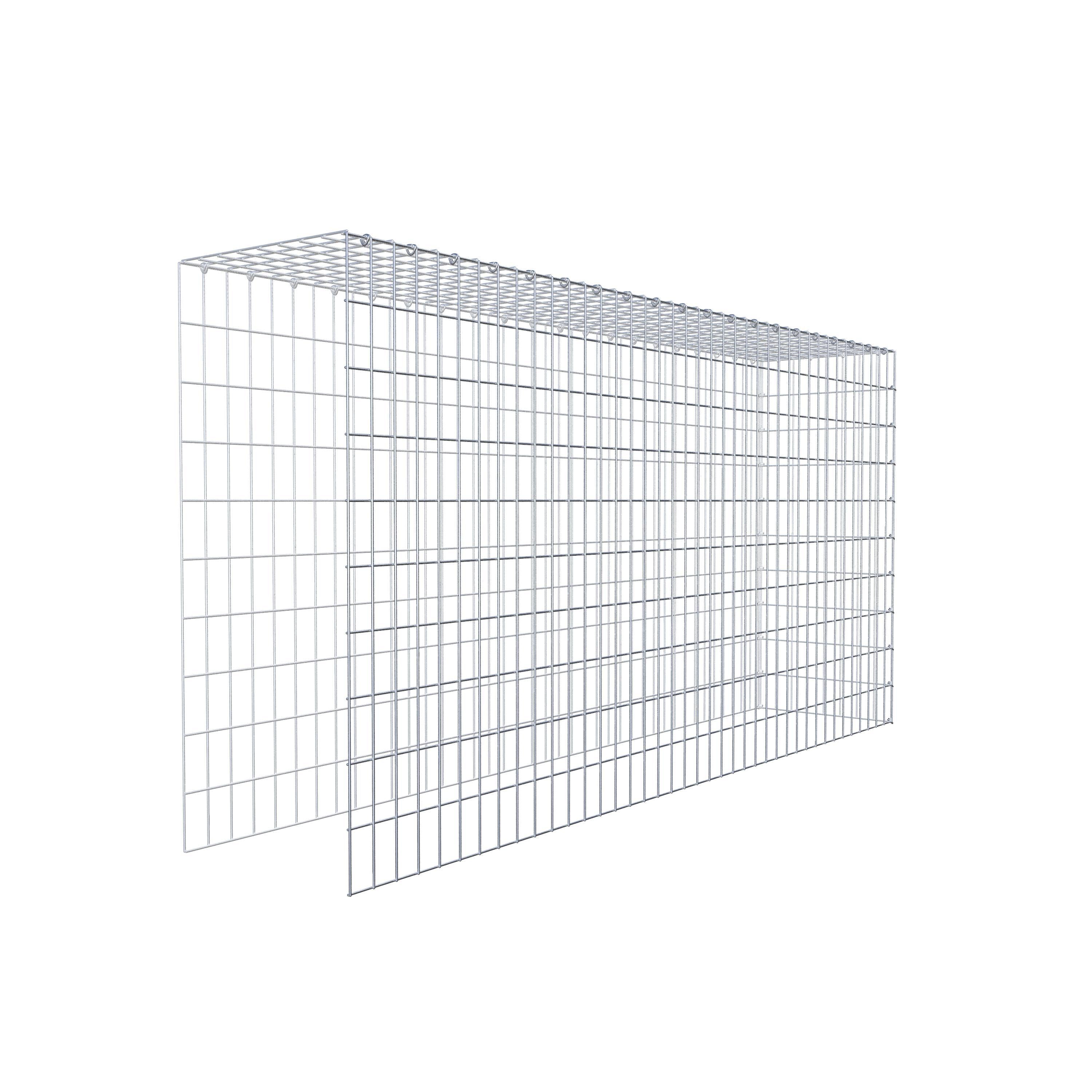 Monteret gabion type 4 200 cm x 100 cm x 40 cm (L x H x D), maskestørrelse 5 cm x 10 cm, C-ring