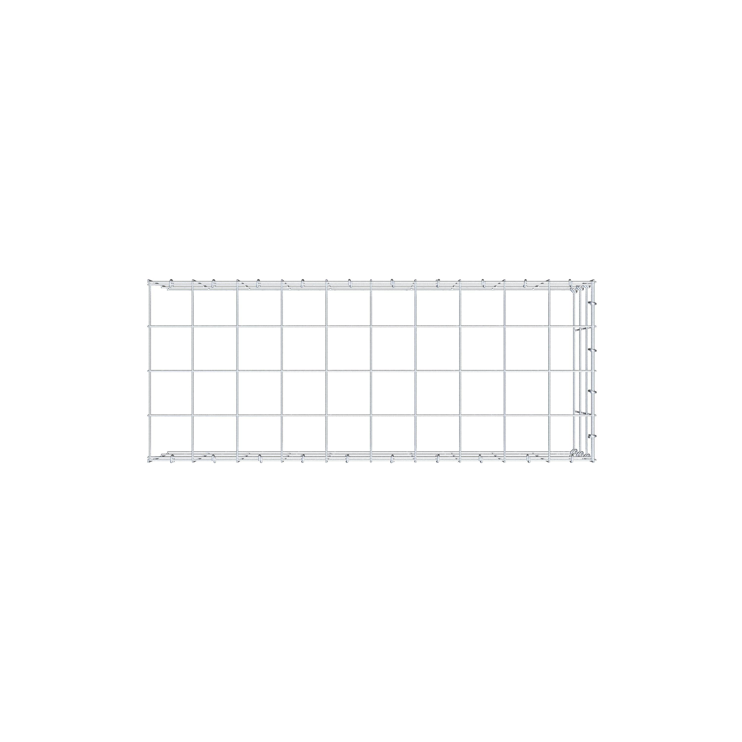 Anbaugabione Typ 4 100 cm x 30 cm x 40 cm (L x H x T), Maschenweite 10 cm x 10 cm, C-Ring