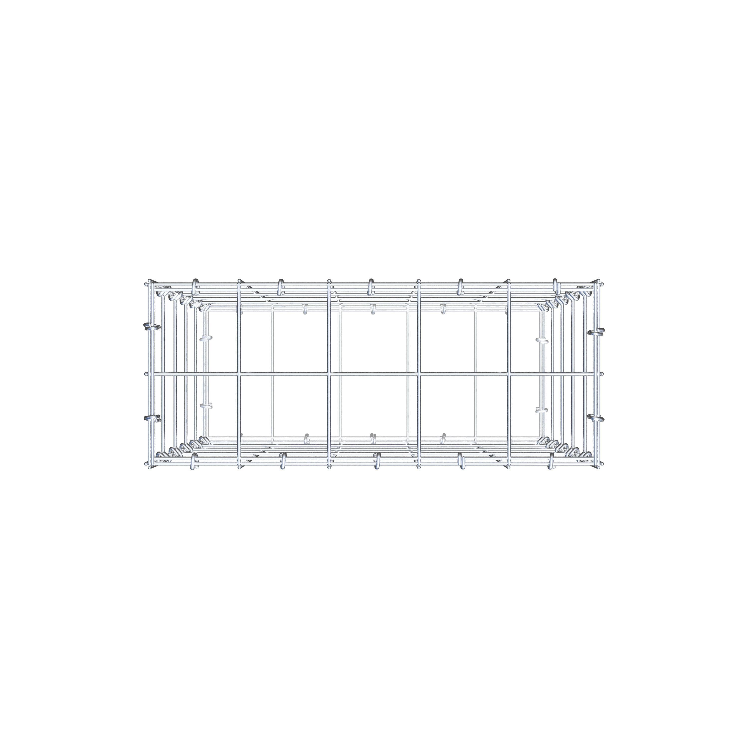 Gabione 50 cm x 50 cm x 20 cm (L x H x T), Maschenweite 10 cm x 10 cm, C-Ring