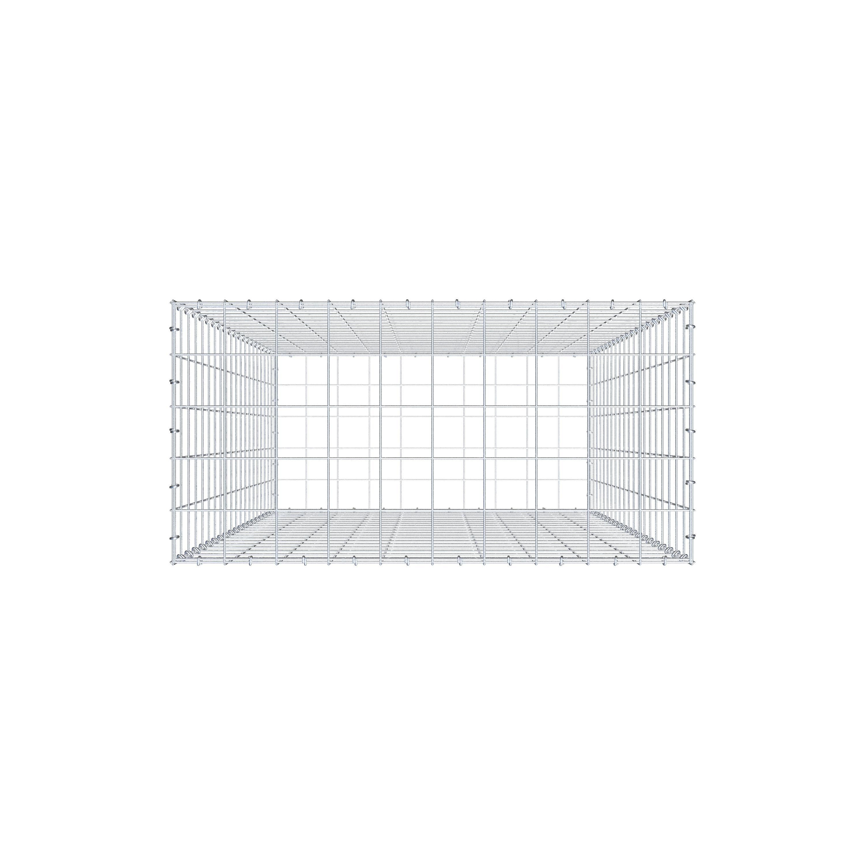 Gabione 200 cm x 100 cm x 50 cm (L x H x T), Maschenweite 10 cm x 10 cm, C-Ring