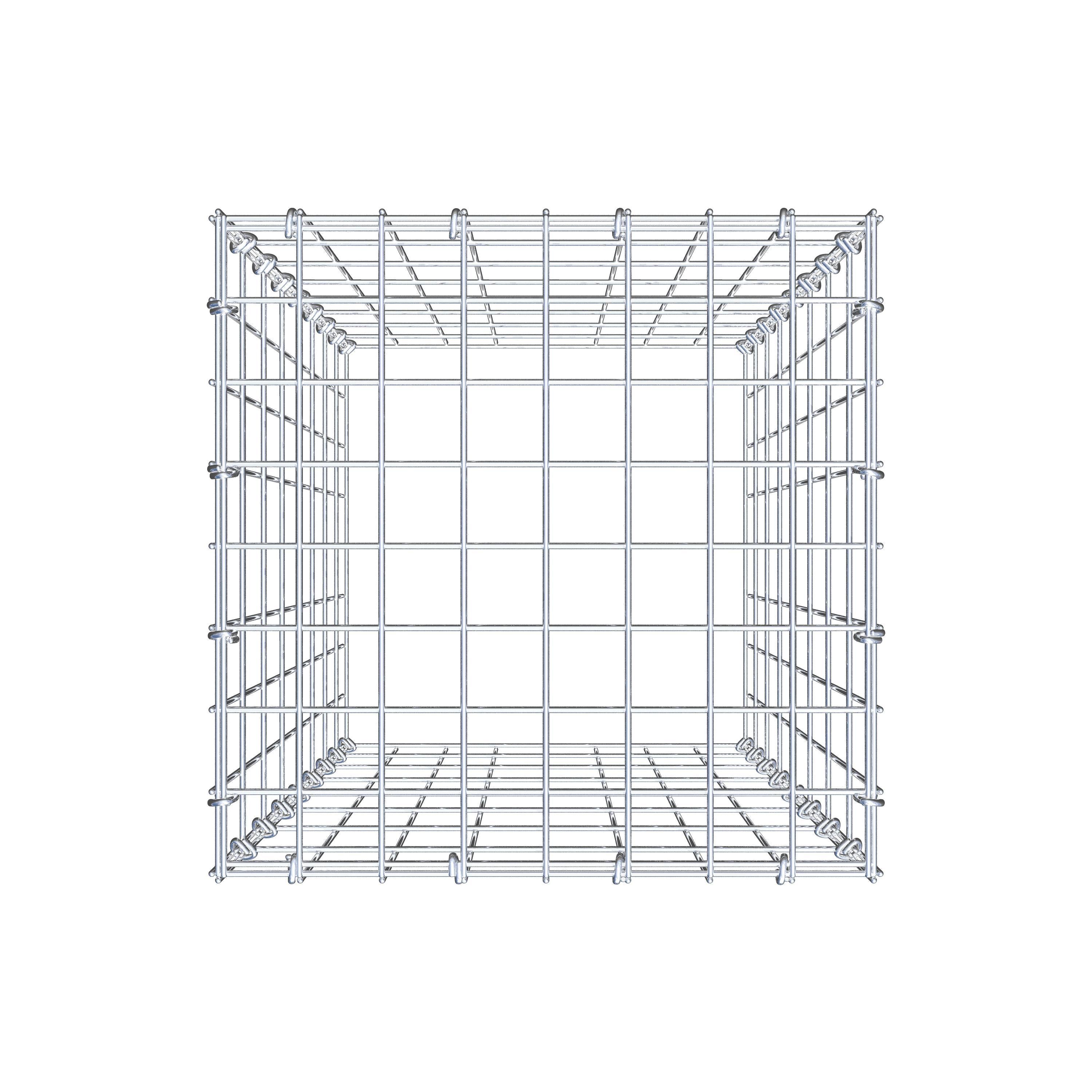 Monteret gabion type 3 80 cm x 40 cm x 40 cm (L x H x D), maskestørrelse 5 cm x 10 cm, C-ring