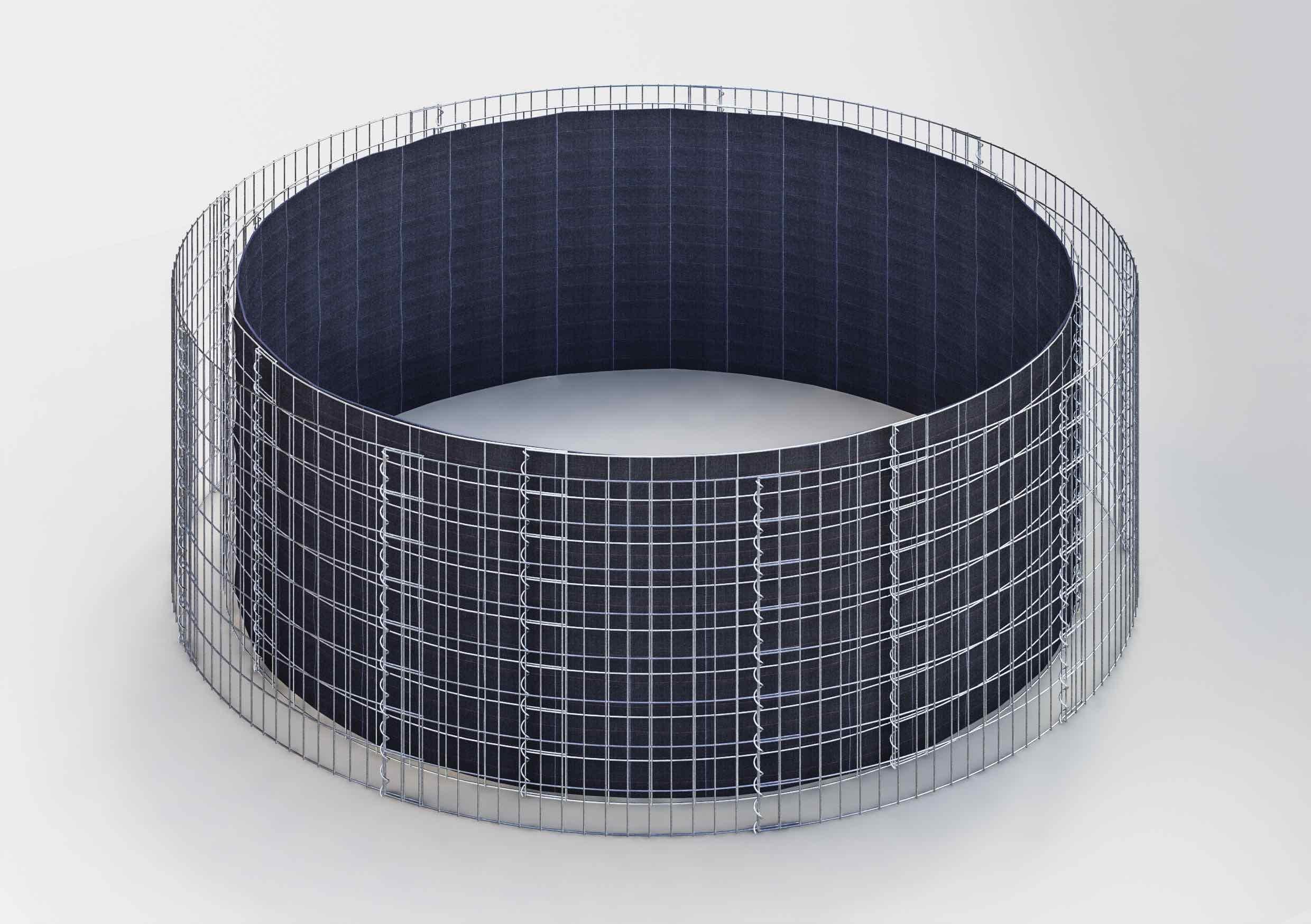 Round raised bed, outer diameter 262 cm, height 80 cm, mesh size 5 x 5 cm, wall thickness 15 cm