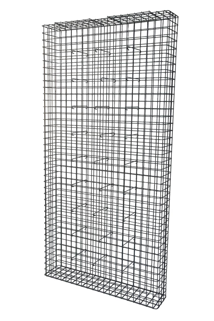 Gabbione zincato a caldo 102 cm x 202 cm x 22 cm, maglia 5 cm x 5 cm, completamente saldato