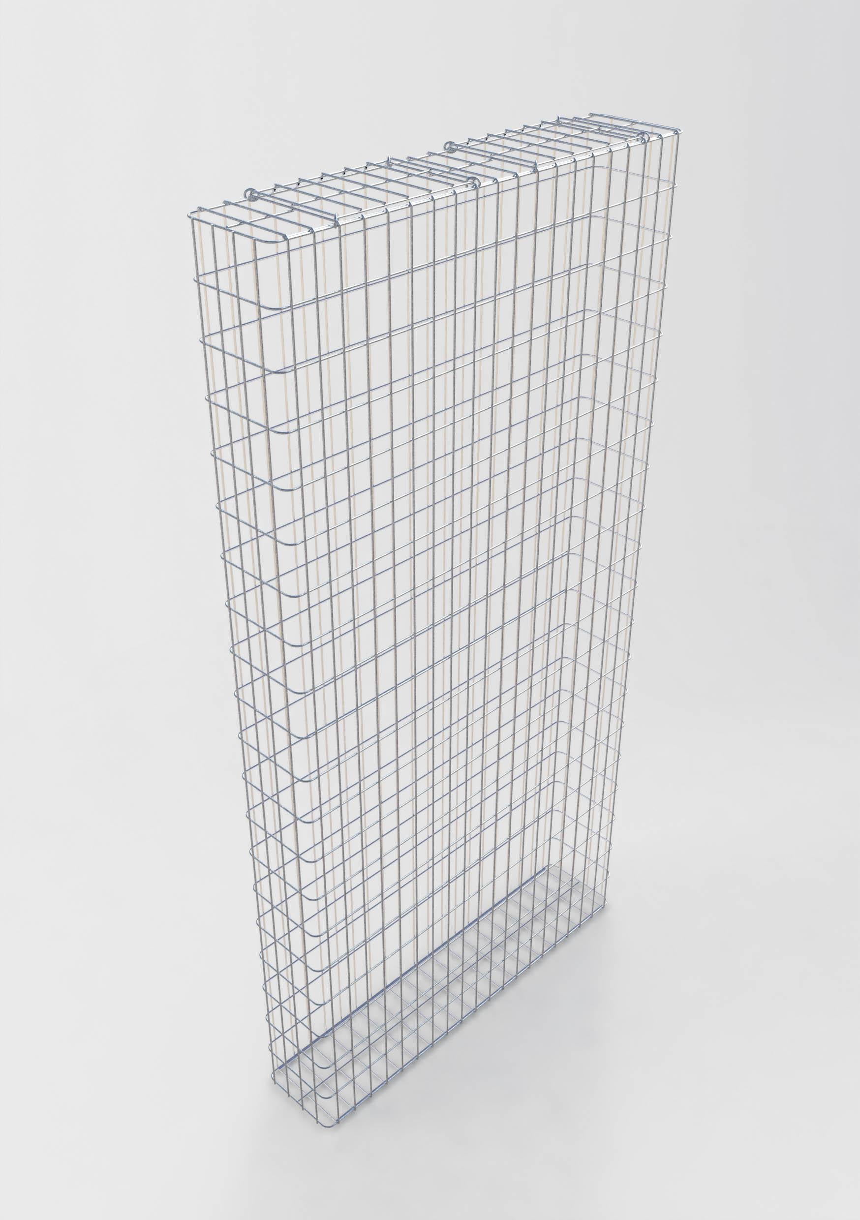Gabione feuerverzinkt 102 cm x 202 cm x 22 cm, Maschenweite 5 cm x 10 cm, fertig geschweißt