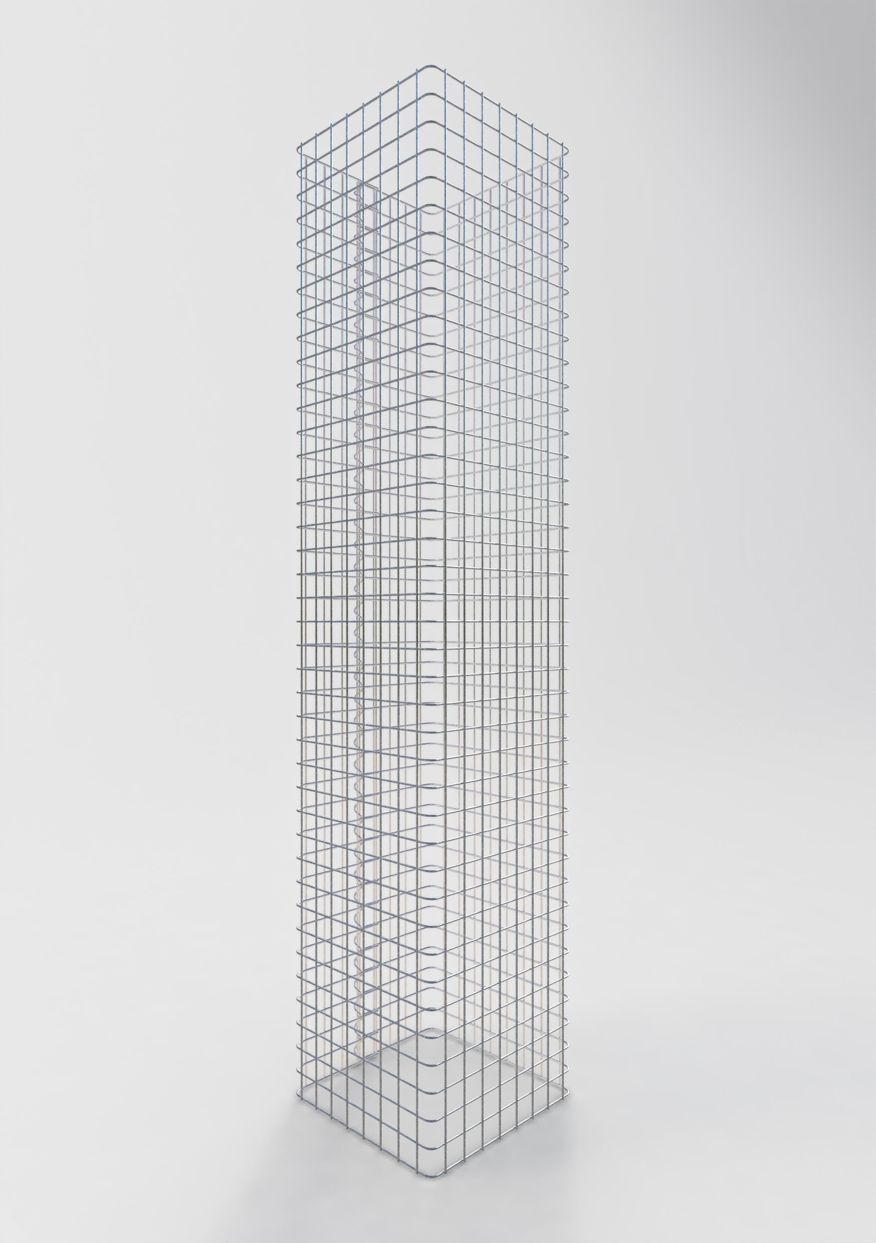 Colonna di gabbioni angolare 42 cm x 42 cm, altezza 200 cm, MW 5 cm x 5 cm